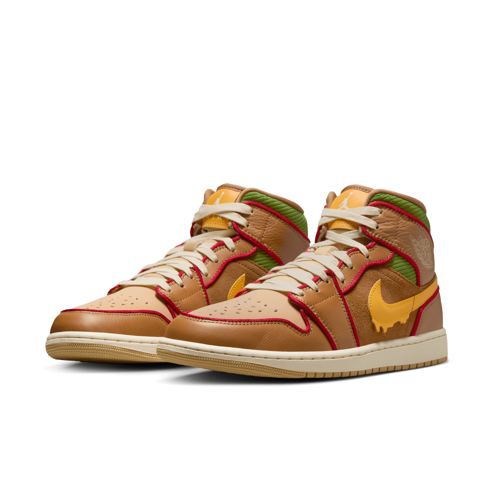 AIR JORDAN 1 MID SE CHEESEBURGER Sneakers - Men's Basketball Shoes with Retro Style & Comfortable Cushioning - Perfect for Streetwear, Casual Outfits & Sneaker Collectors