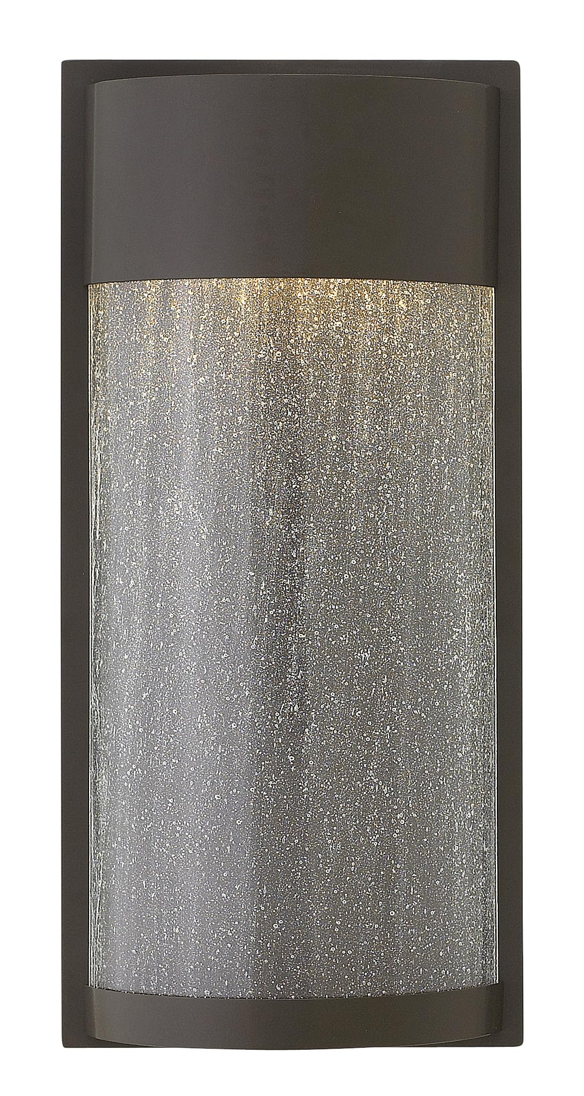 Hinkley Shelter Medium Wall Mount Outdoor LED Lantern - Aluminum Fixture with Clear Seedy Glass Shade, Dark Sky & ADA Compliant, Buckeye Bronze Finish - Perfect for Porch, Patio, and Entryway Lighting