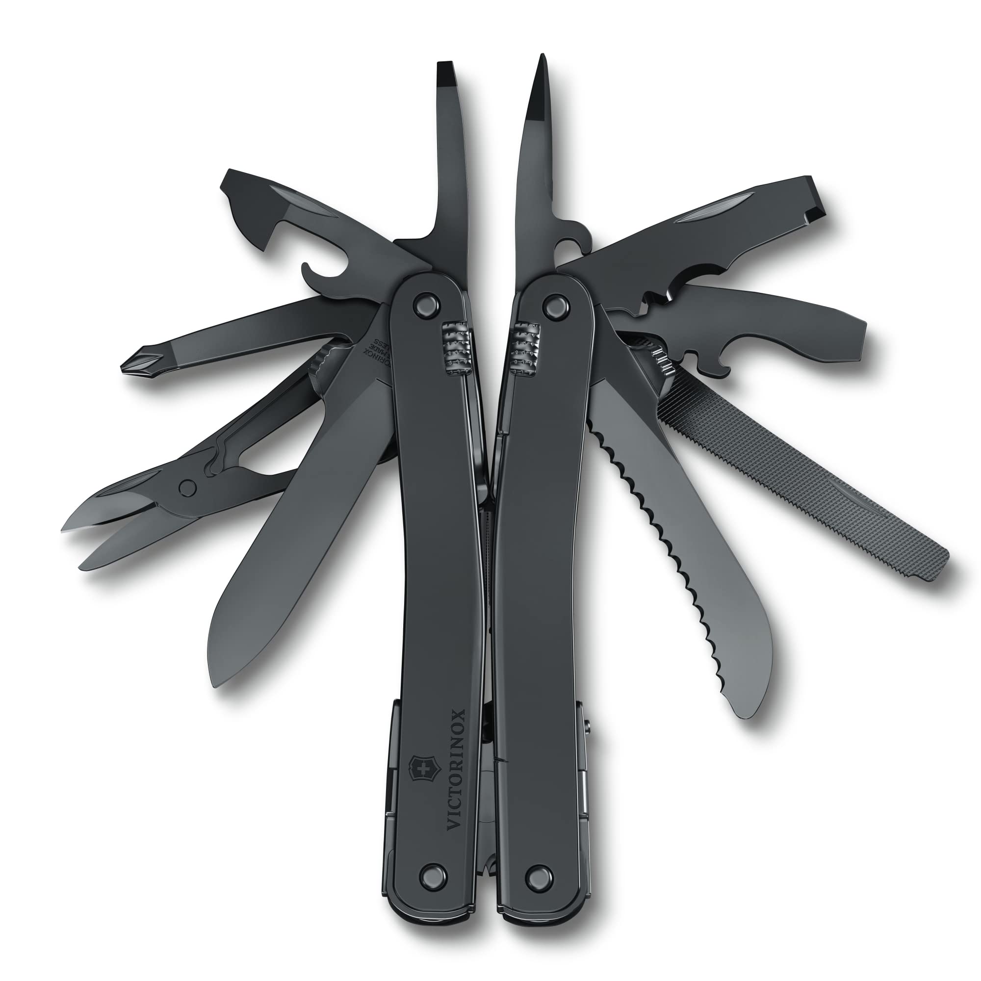 Victorinox Swiss Tool Spirit MXBS 24-in-1 Multitool - Swiss Made Stainless Steel Pocket Knife with Large Blade, Pliers, Wire Cutter & Nylon Pouch - Perfect for Camping, Hiking, Survival & Everyday Carry (EDC) - Black
