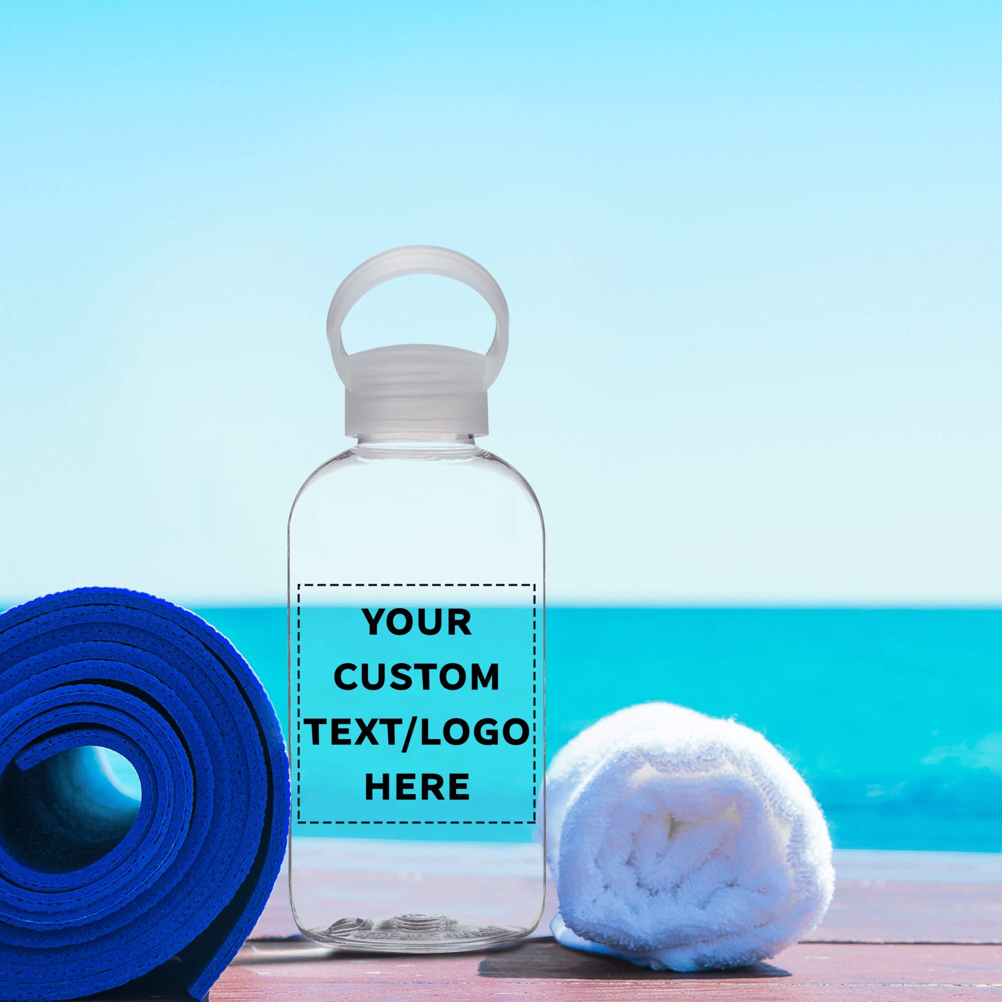 100 Pack 20 oz Customizable Plastic Water Bottles with Handle - Flexi-Grip Clear Drinkware for Schools, Events & Promotions - Bulk Discount Available