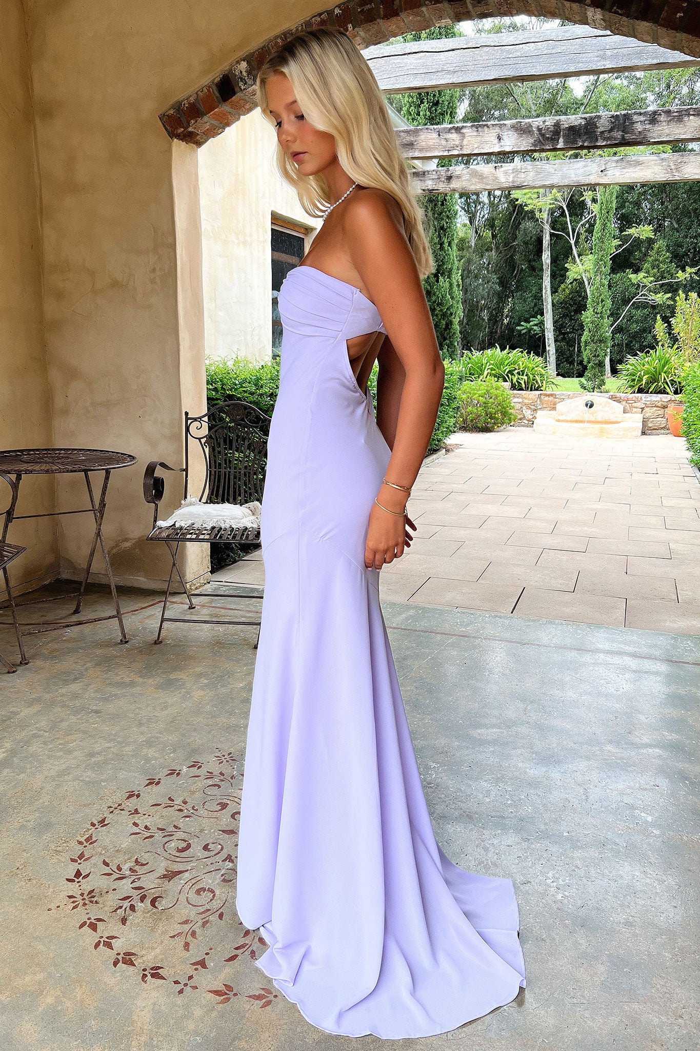 Jesson Strapless Maxi Dress in Lilac - Elegant Formal Gown for Weddings, Prom & Evening Events