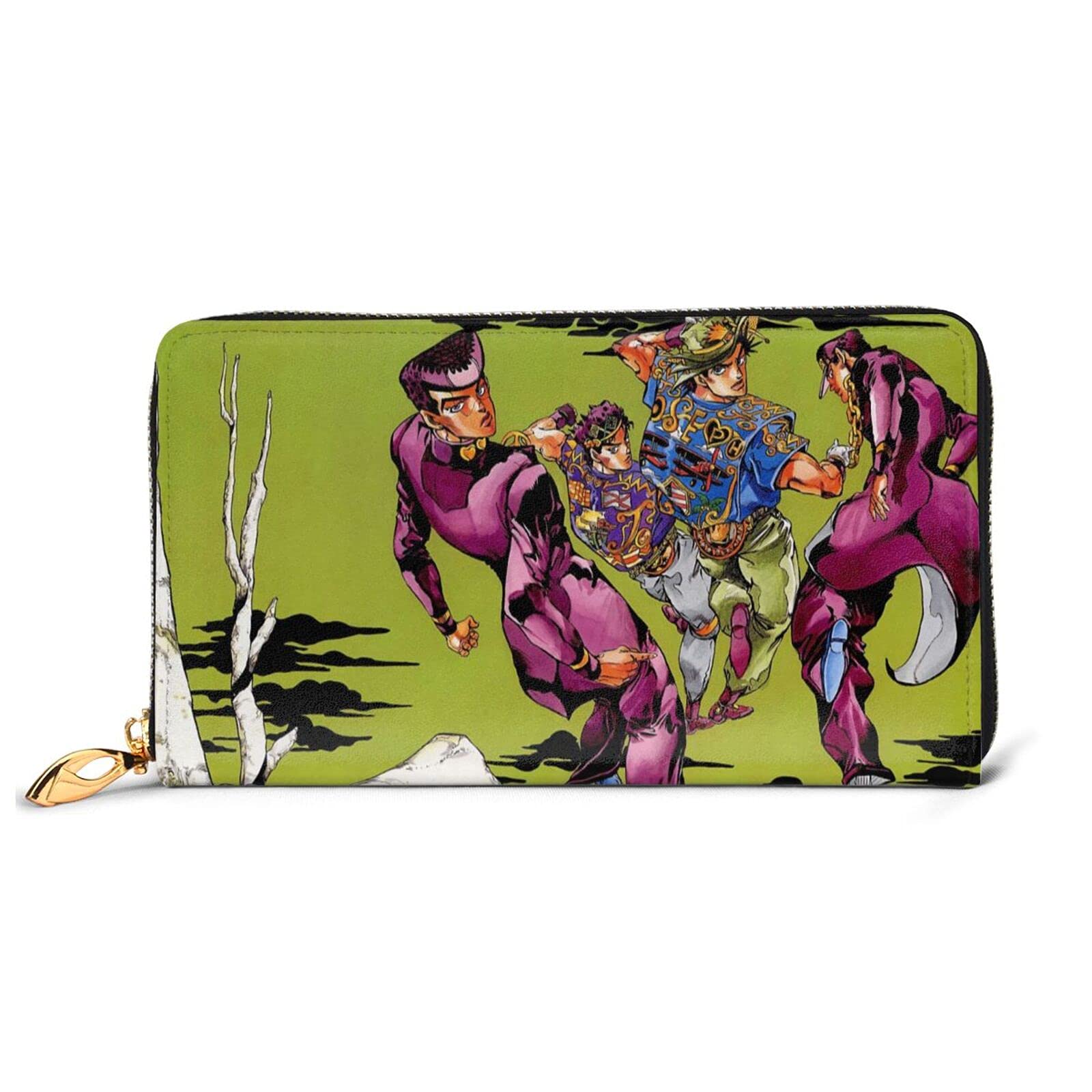 JoJo's Bizarre Adventure Anime Leather Wallet - Minimalist RFID Blocking Bifold Wallet for Men & Women - Perfect Gift for Anime Fans, Cosplay & Everyday Use