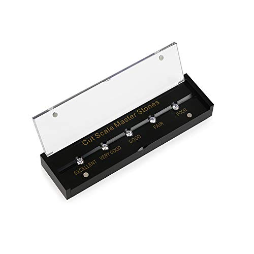 GIA Standard Black Box Diamond Cut Scale Master Grading Set with Laser - Professional Jewelry Appraisal Tool for Gemologists & Jewelers - Perfect for Diamond Grading, Certification & Quality Control
