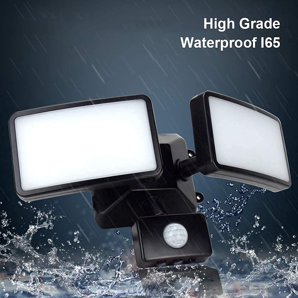 20W & 30W LED Motion Sensor Flood Lights Outdoor - Waterproof Security Lighting for Garage, Yard, Patio, Pathway & Porch - Daylight White, US Plug (2-Pack) - Perfect for Home Security & Nighttime Illumination