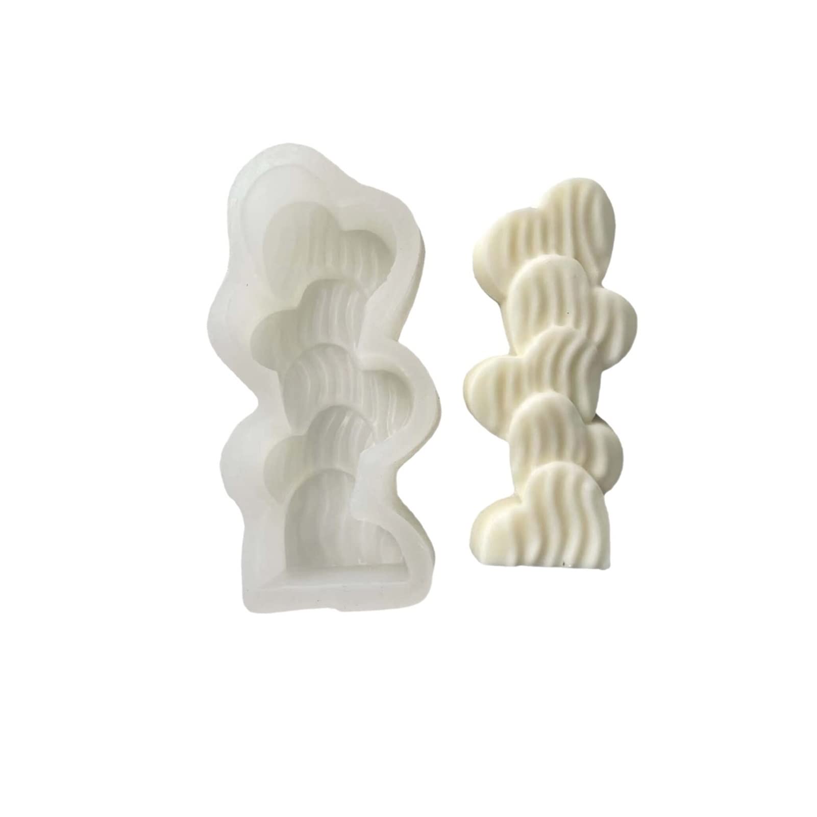 Premium Silicone Candle Molds Set - Flower, Four-Leaf Clover, Cactus & Daisy Shapes for DIY Aroma Candles, Soap & Plaster Crafts - Reusable Stacked Love Molds (Type 1, Size A) - Perfect for Home Decor, Gifts & Relaxation