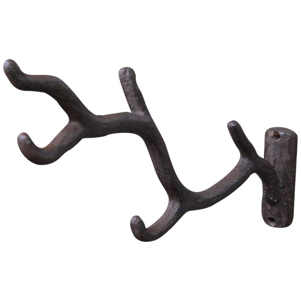 GSM Cast Iron Tree Branch Themed Plant Hook - Rustic Wall Hanging Planter Bracket for Indoor/Outdoor Garden Decor - Perfect for Hanging Flower Pots, Lanterns & Bird Feeders