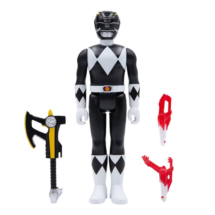 Mighty Morphin Power Rangers ReAction Black Ranger Action Figure - Collectible Toy for Fans, Kids & Display - Perfect for Play, Gifts & Nostalgic Collections