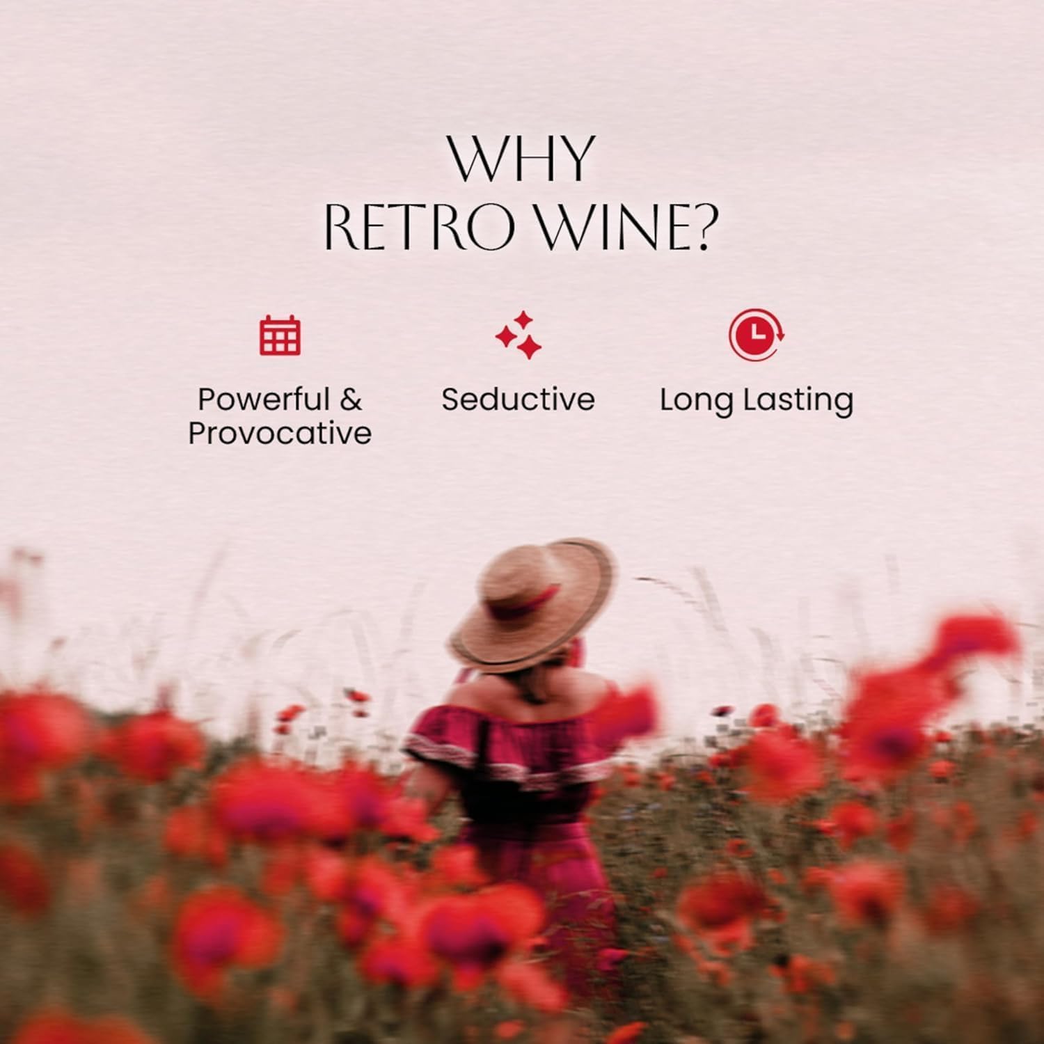 Retro Wine Premium Perfume for Women - 50ml Floral Fruity Fragrance, Long Lasting Eau De Parfum - Perfect for Date Night, Evening Events & Special Occasions