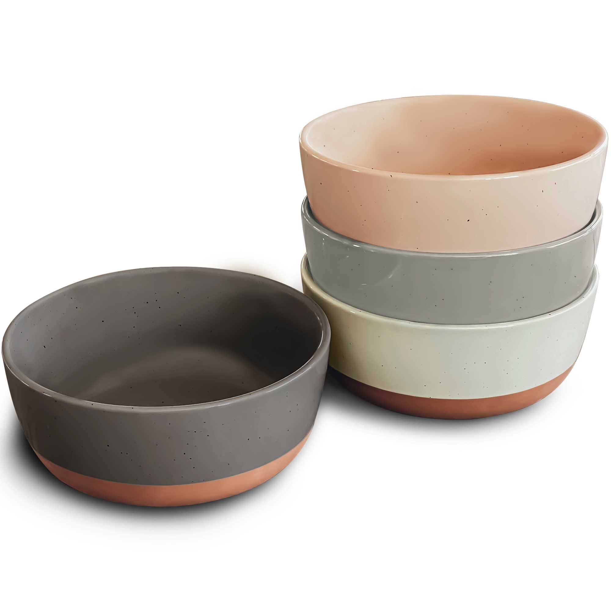 4-Piece Porcelain Bowl Set - 25oz Microwave, Dishwasher & Oven Safe Soup & Cereal Bowls - Perfect for Family Dinners, Meal Prep & Entertaining Guests