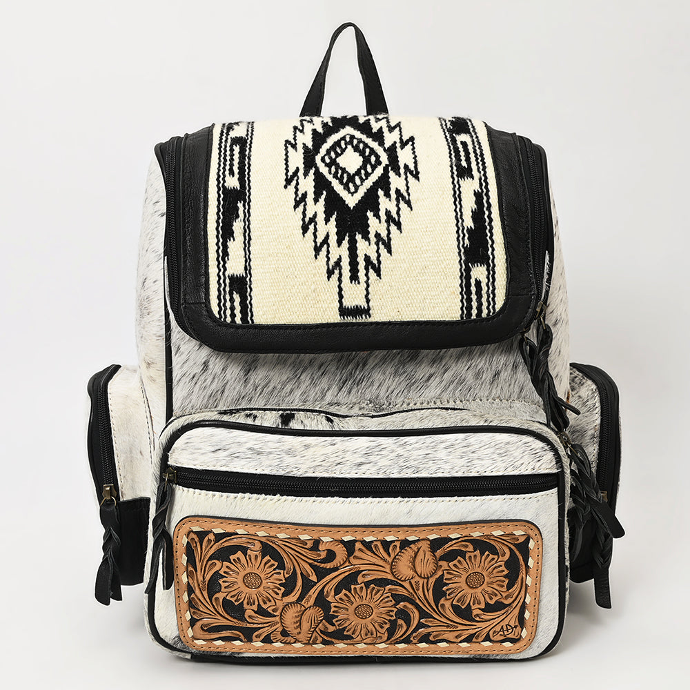 Genuine Leather Western Handbag for Women - American Darling ADBG860D Backpack with Hand-Tooled Saddle Blanket Design | Perfect for Cowgirl Style, Rodeo Events & Everyday Use