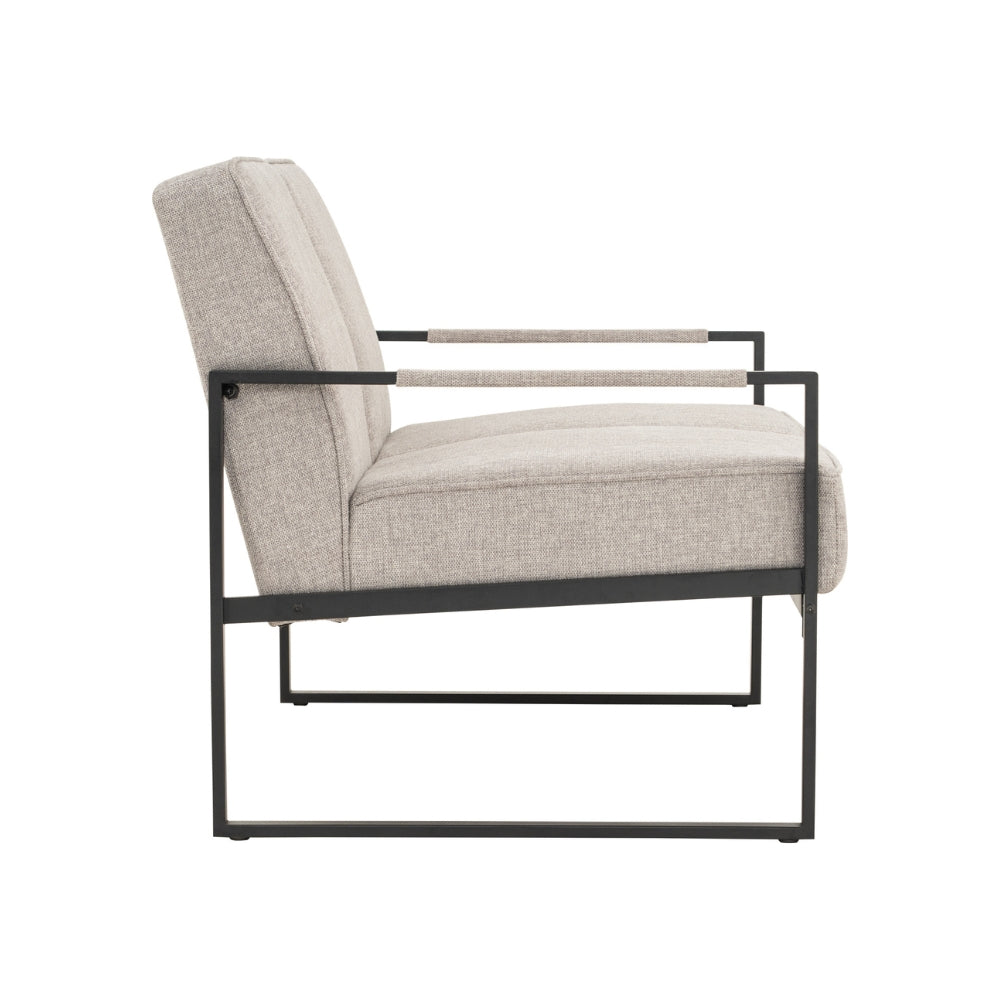 CALIBRA 2-Seater Sofa - Modern Black & Grey Fabric Couch for Living Room, Small Apartment & Office Lounge | Comfortable Compact Loveseat