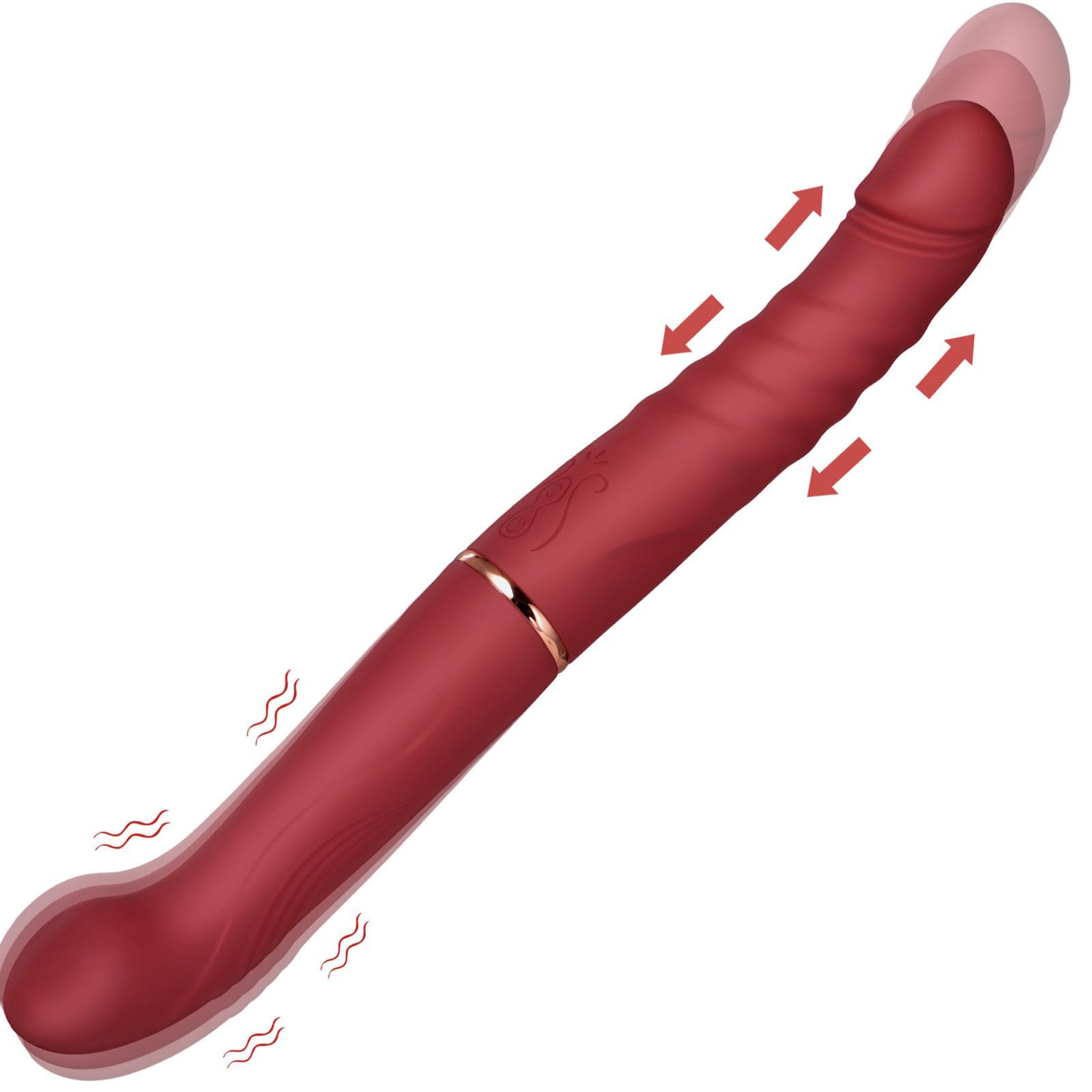 Double Ended Dildo for Couples & Lesbian Play - Dual Headed Thrusting Vibrator with Realistic Texture for G-Spot & Anal Stimulation | Perfect for Couples Bonding & Solo Exploration