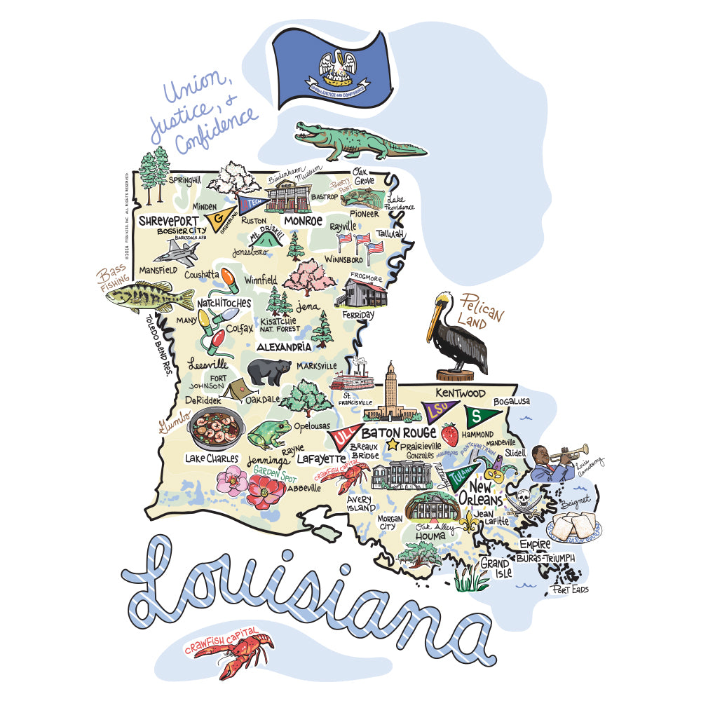 40oz Louisiana Mega Mug - Large Insulated Tumbler for Coffee, Tea & Cold Drinks - Perfect for Home, Office & Outdoor Adventures