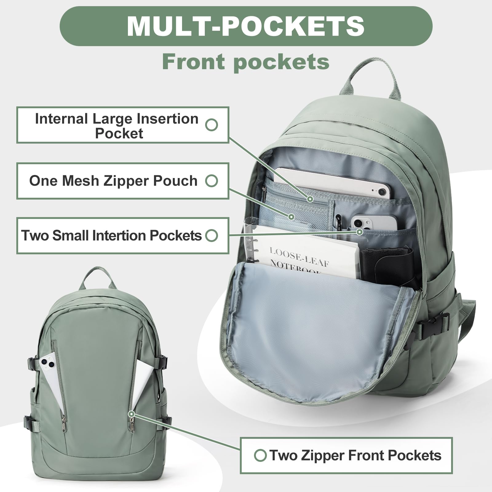 PAUBACK Waterproof Travel Backpack for Women & Men - Lightweight Nylon Daypack with USB Charging Port | Perfect for Hiking, Commuting & Business Trips