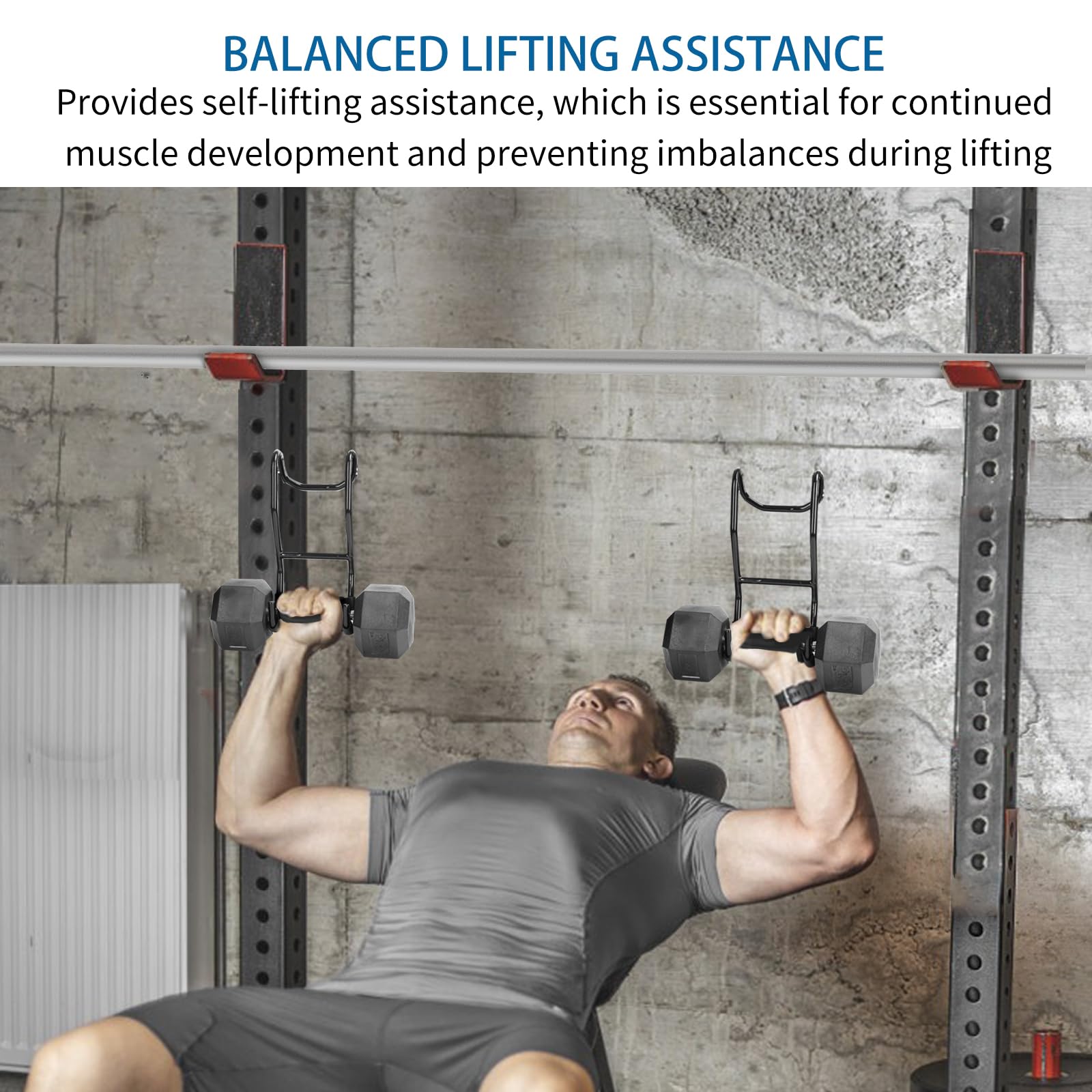 Dumbbell Spotter Hooks for Bench Press - Safety & Performance Upgrade for Shoulder & Chest Workouts - Connect Dumbbells to Barbells - Ideal for Home Gyms & Weightlifting Training