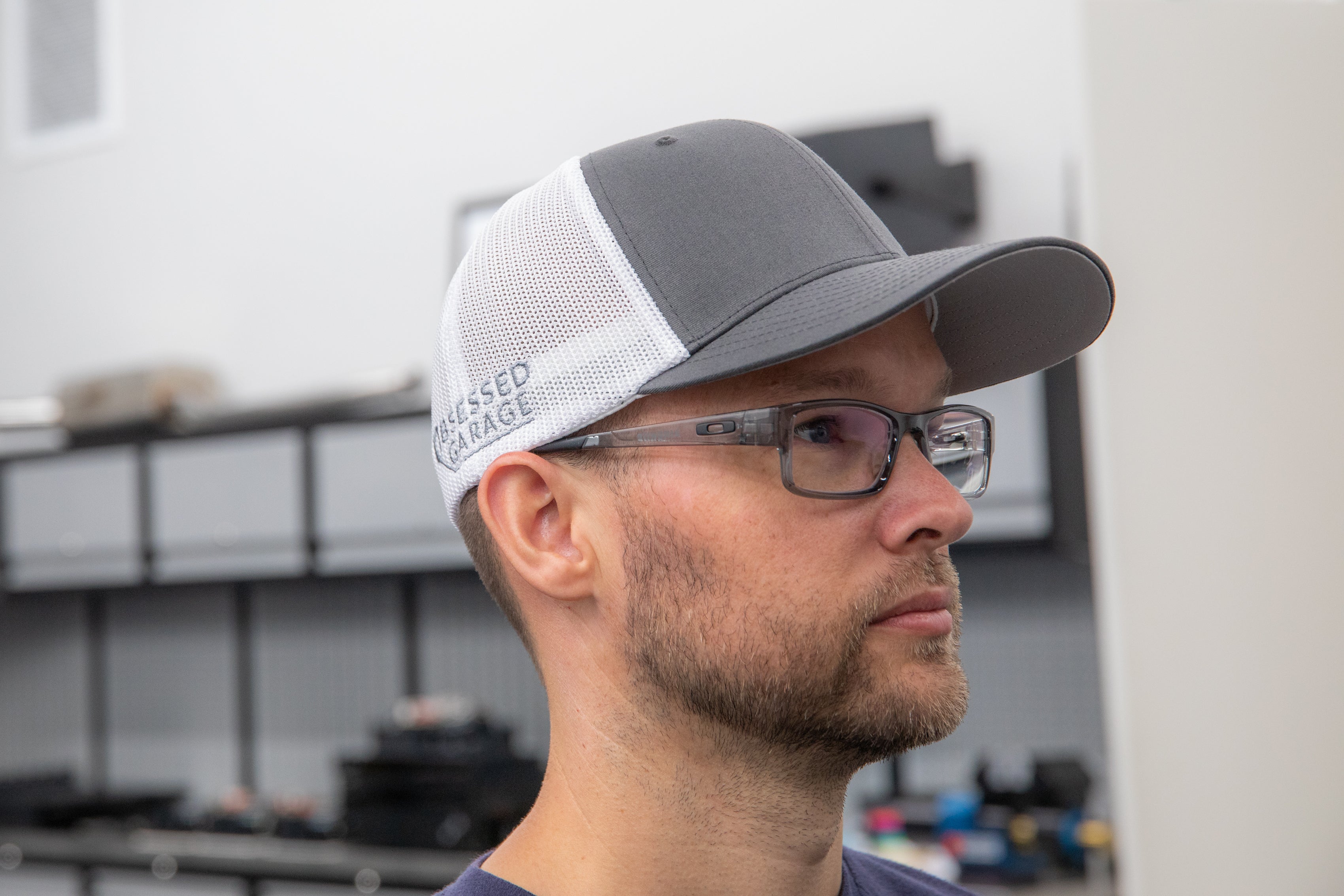 Obsessed Garage Raised Hex Hat Flexfit - Premium Adjustable Baseball Cap for Men & Women - Perfect for Outdoor Activities, Sports, and Casual Wear