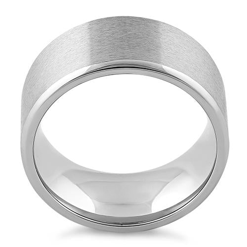 Stainless Steel Polished Beveled Satin Finish Band Ring for Men & Women - Wedding, Engagement, Anniversary Jewelry Gift - Everyday Wear & Special Occasions