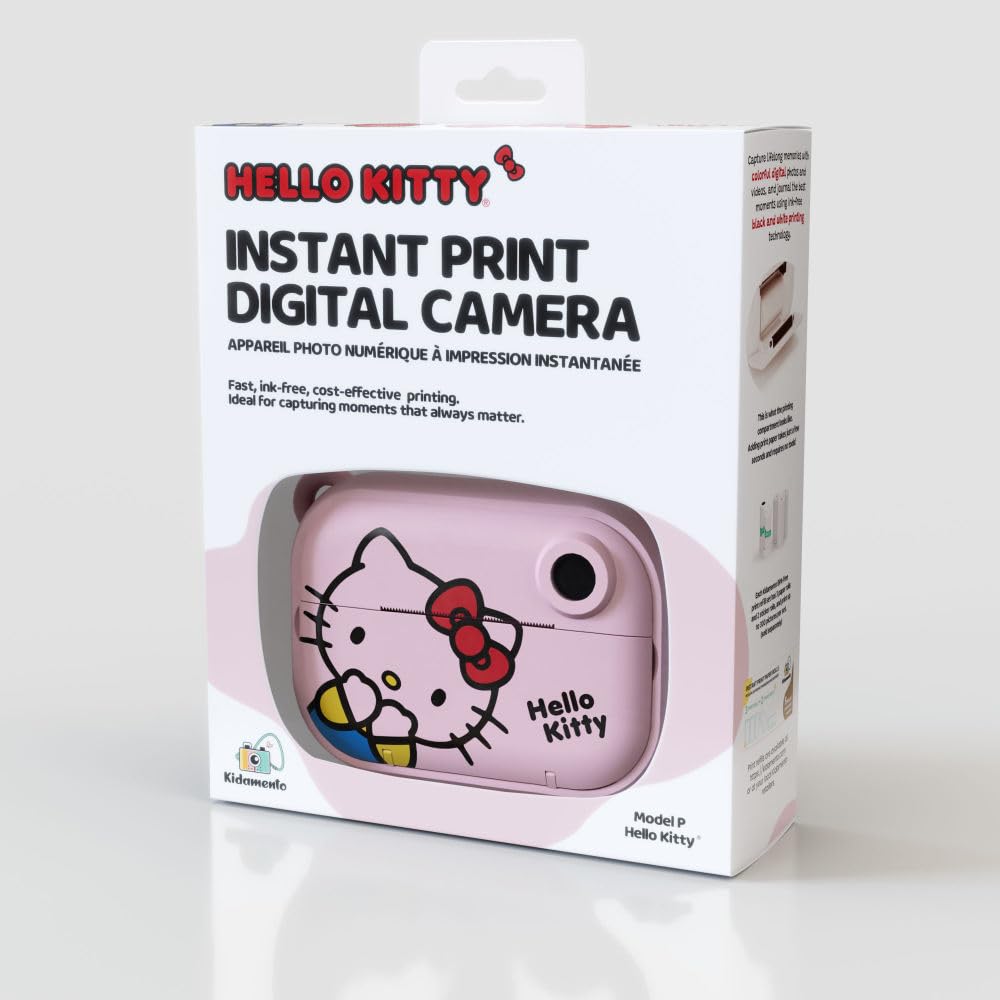 Hello Kitty Instant Print Digital Camera for Kids - 32GB Memory Card, Selfie Camera & Video Recorder by Kidamento | Perfect for Birthday Gifts, Travel Souvenirs & Scavenger Hunt Activities