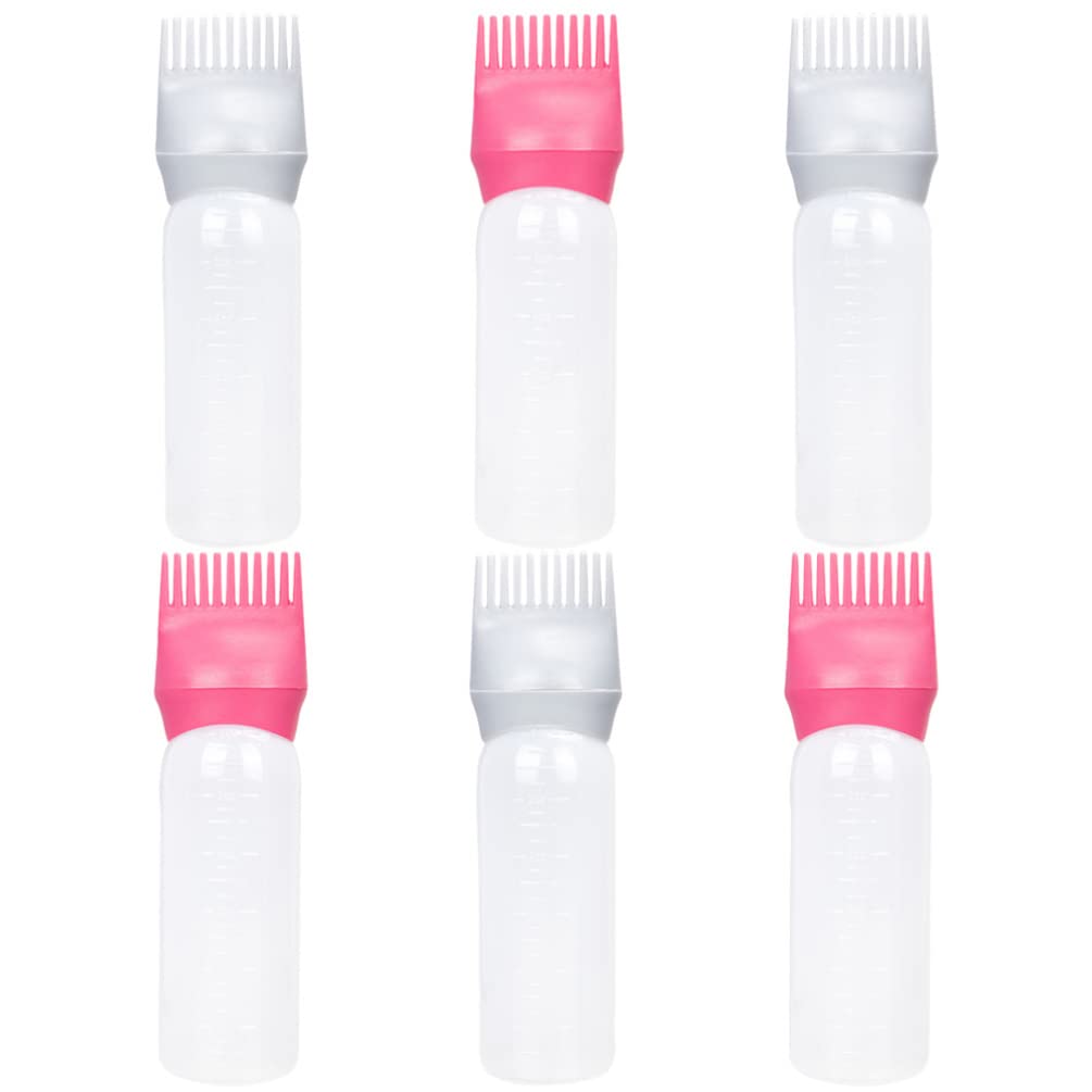 Minkissy Hair Root Touch Up Applicator Bottle with Comb - 6 Pack for Hair Coloring, Root Dye & Hair Oil Application - Perfect for At-Home Salon Treatments & DIY Hair Care