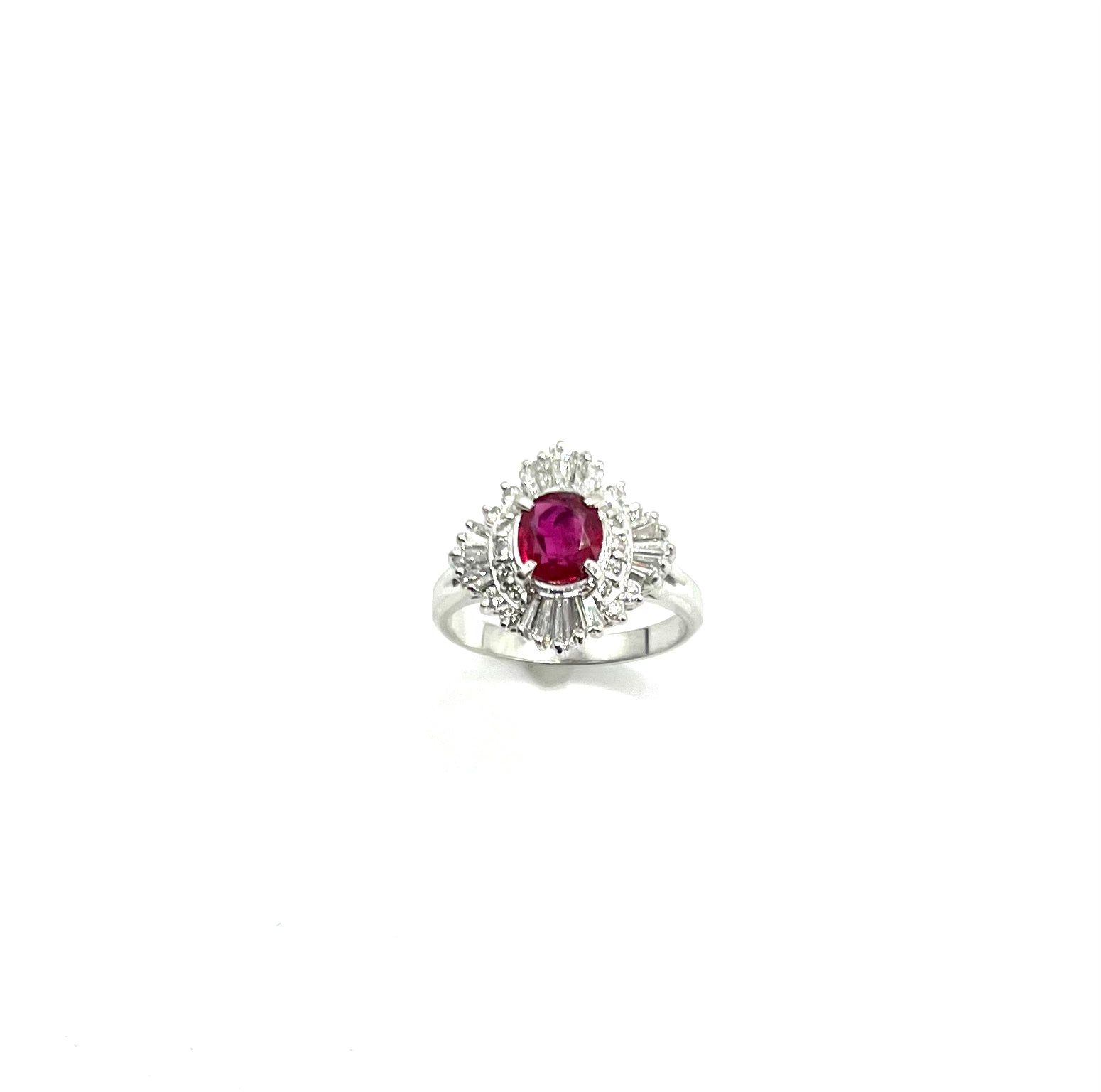 Vintage Platinum Ruby and Diamond Ring for Women - Antique Elegant Jewelry for Engagement, Wedding, Anniversary & Special Occasions