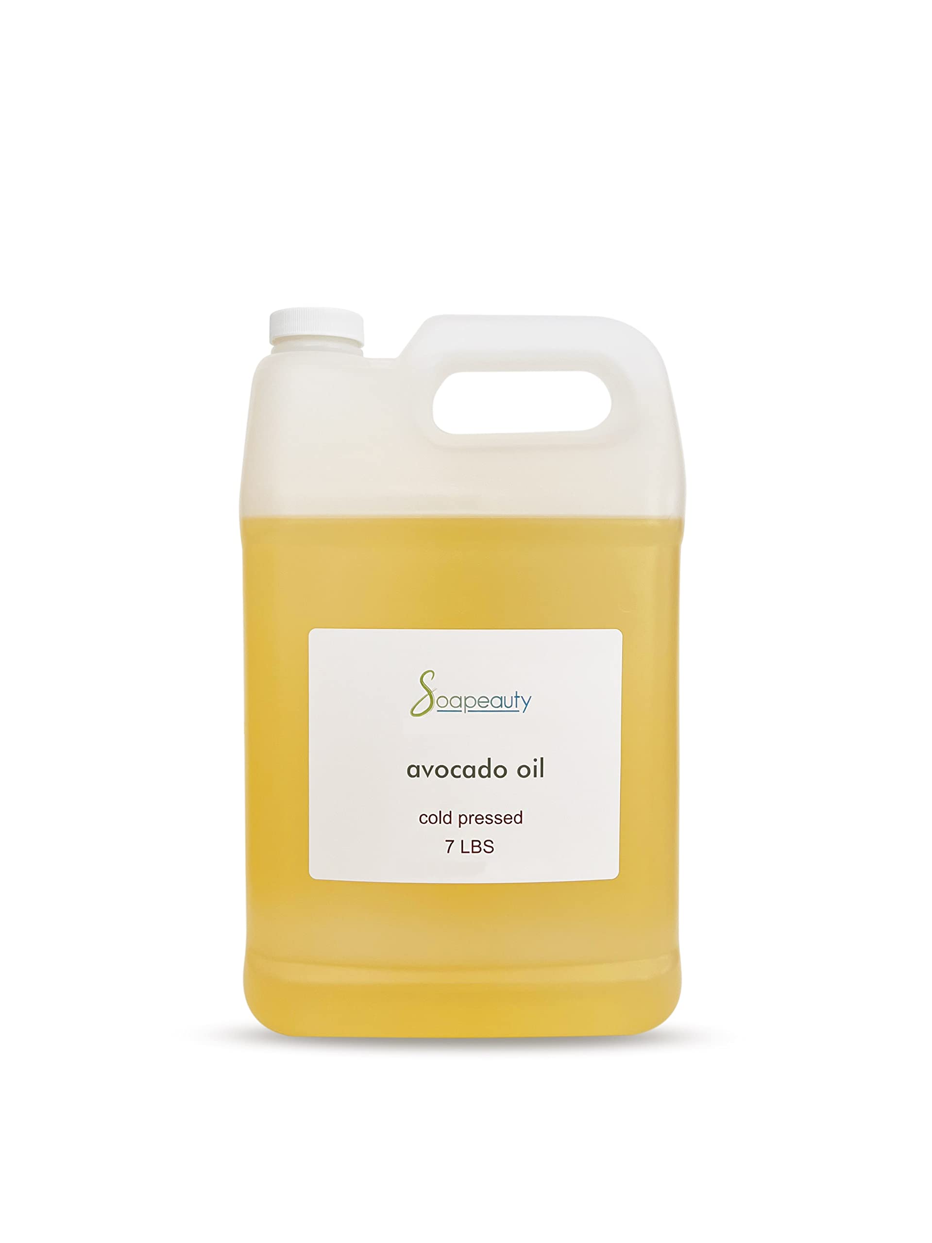 Pure Cold Pressed Avocado Oil for Skin & Hair - 100% Natural Carrier Oil for Essential Oils & Massage - 7 lbs Bulk Size - Perfect for DIY Beauty, Hair Care & Aromatherapy