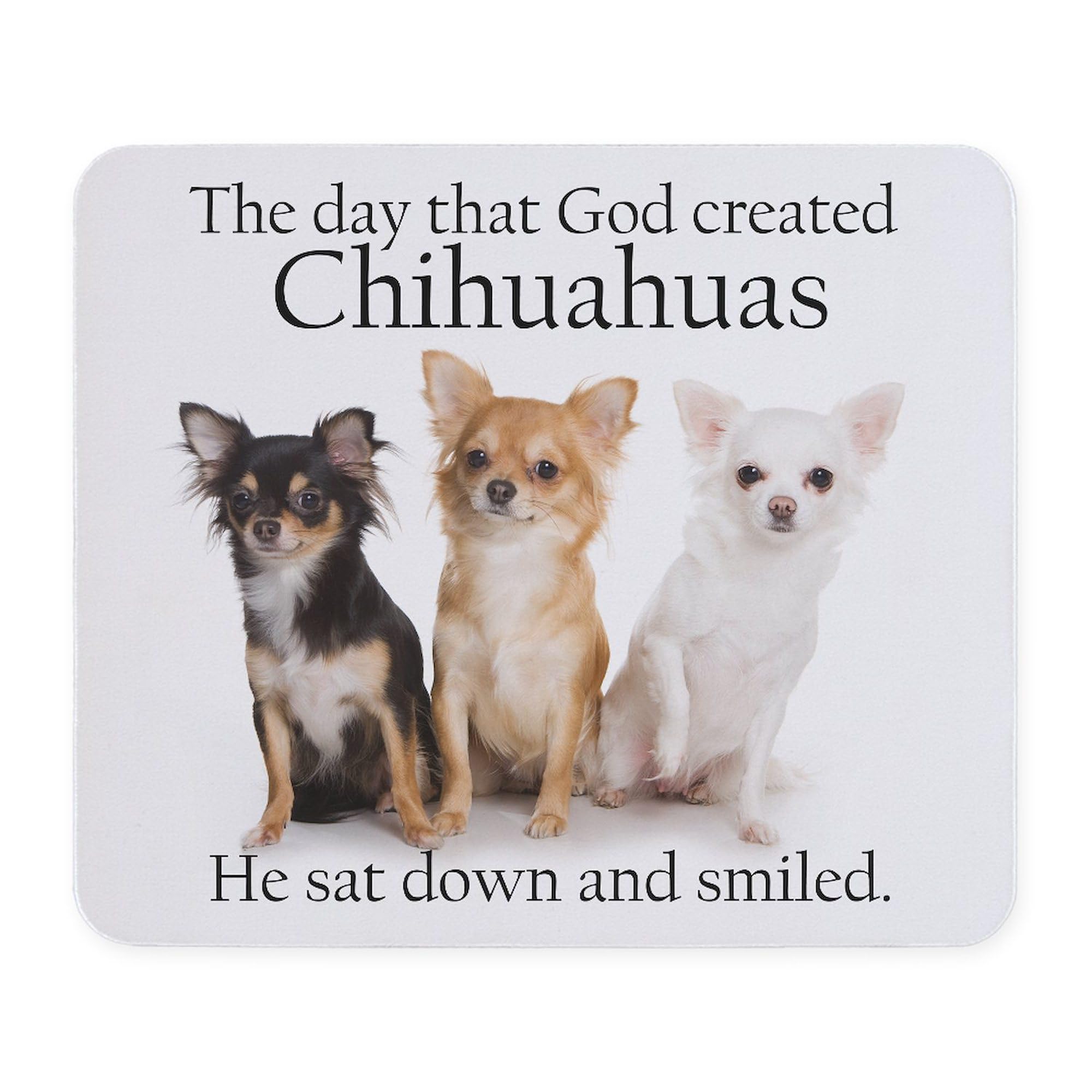 Non-Slip Rubber Gaming Mouse Pad with God & Chihuahuas Design - Perfect for Office, Home Computer Desk & Gaming Setup - CafePress