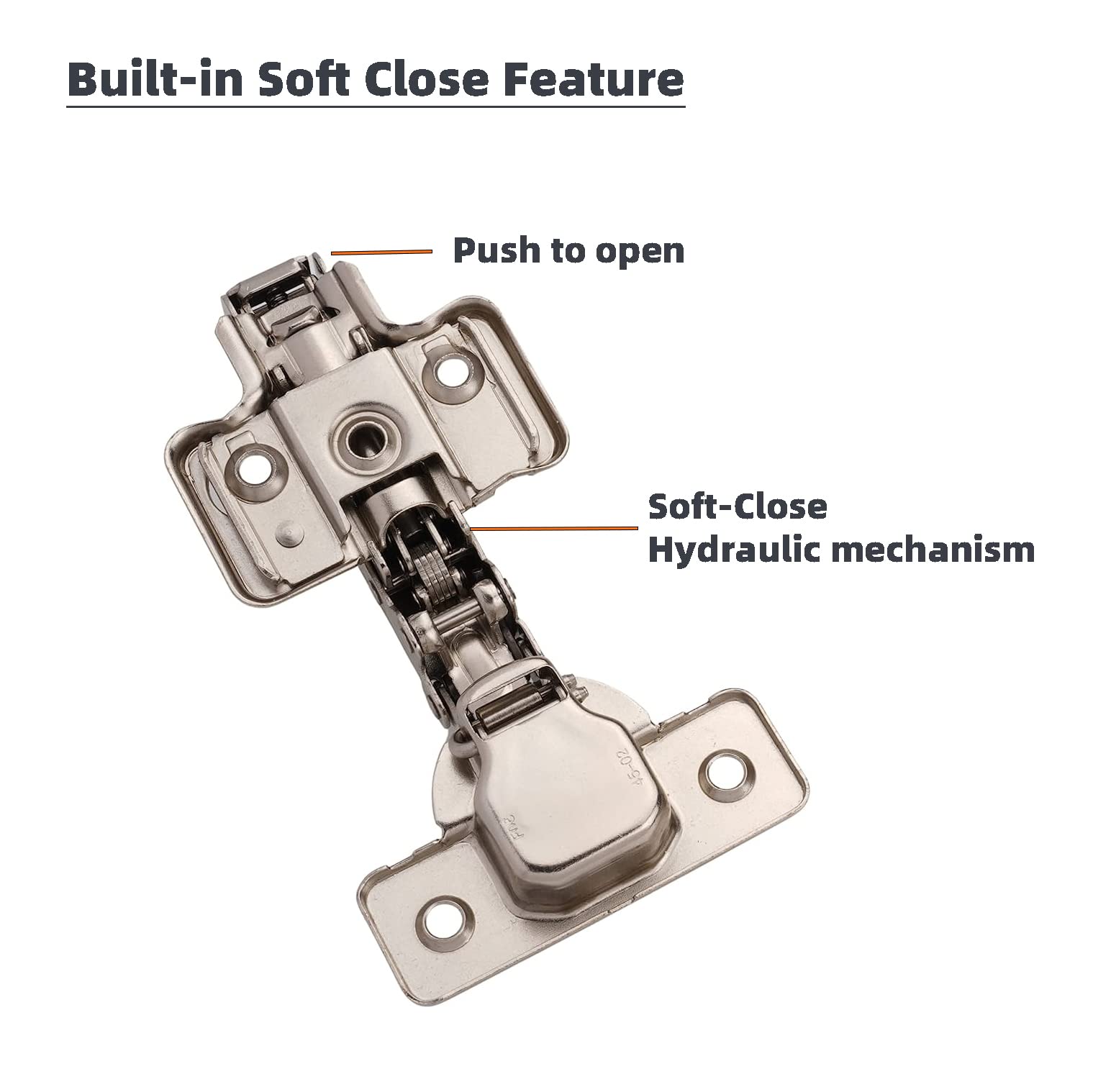 DecoBasics Soft Close Cabinet Hinges (Pack of 2) - 3-Way Adjustable Frameless Kitchen Cabinet Hardware for Drawers & Doors | Easy Installation for Home Kitchen Renovation & DIY Projects