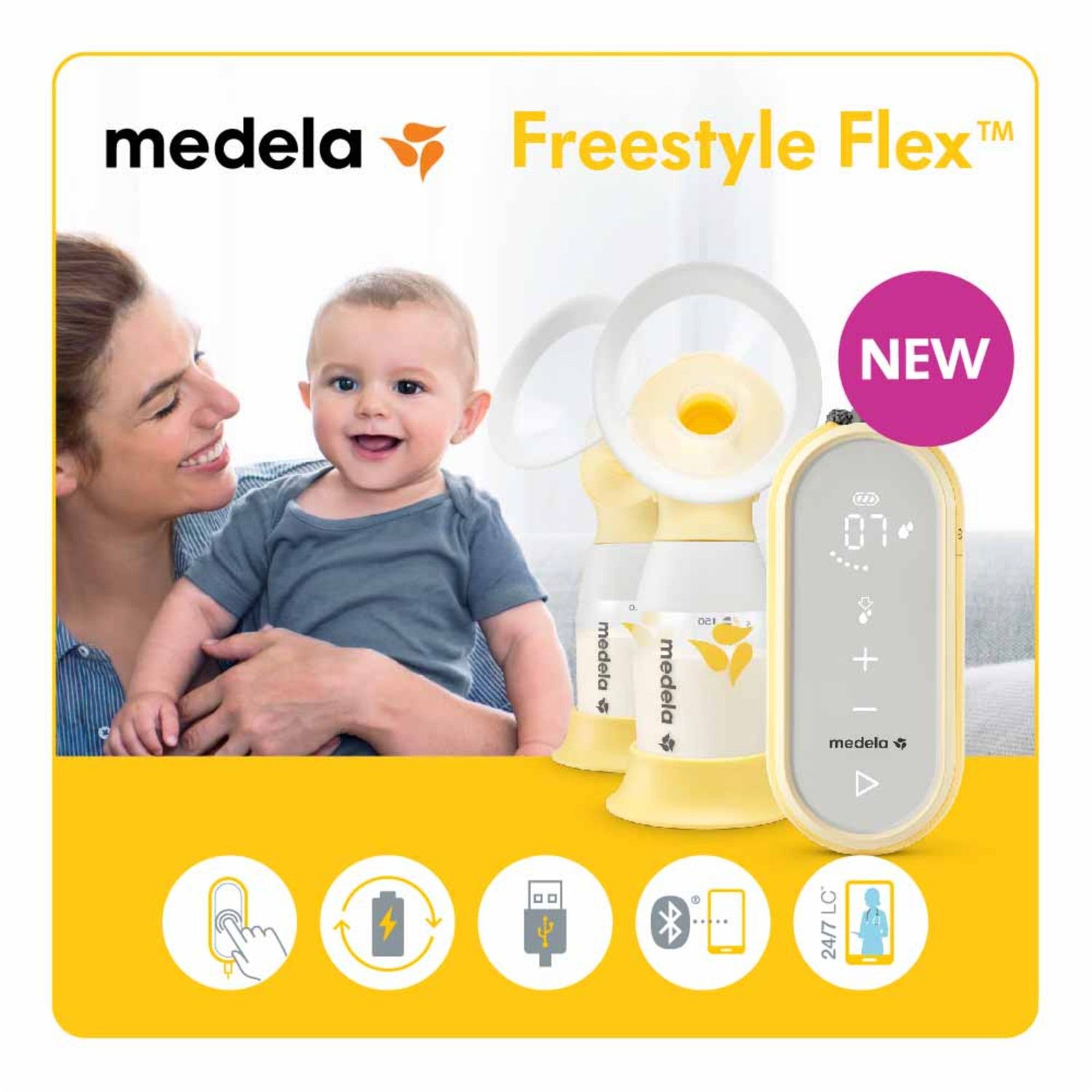 Medela Freestyle Flex Double Electric Breast Pump - Hands-Free Portable Breast Pump for Nursing Moms - Ideal for Travel, Work, and On-the-Go Pumping