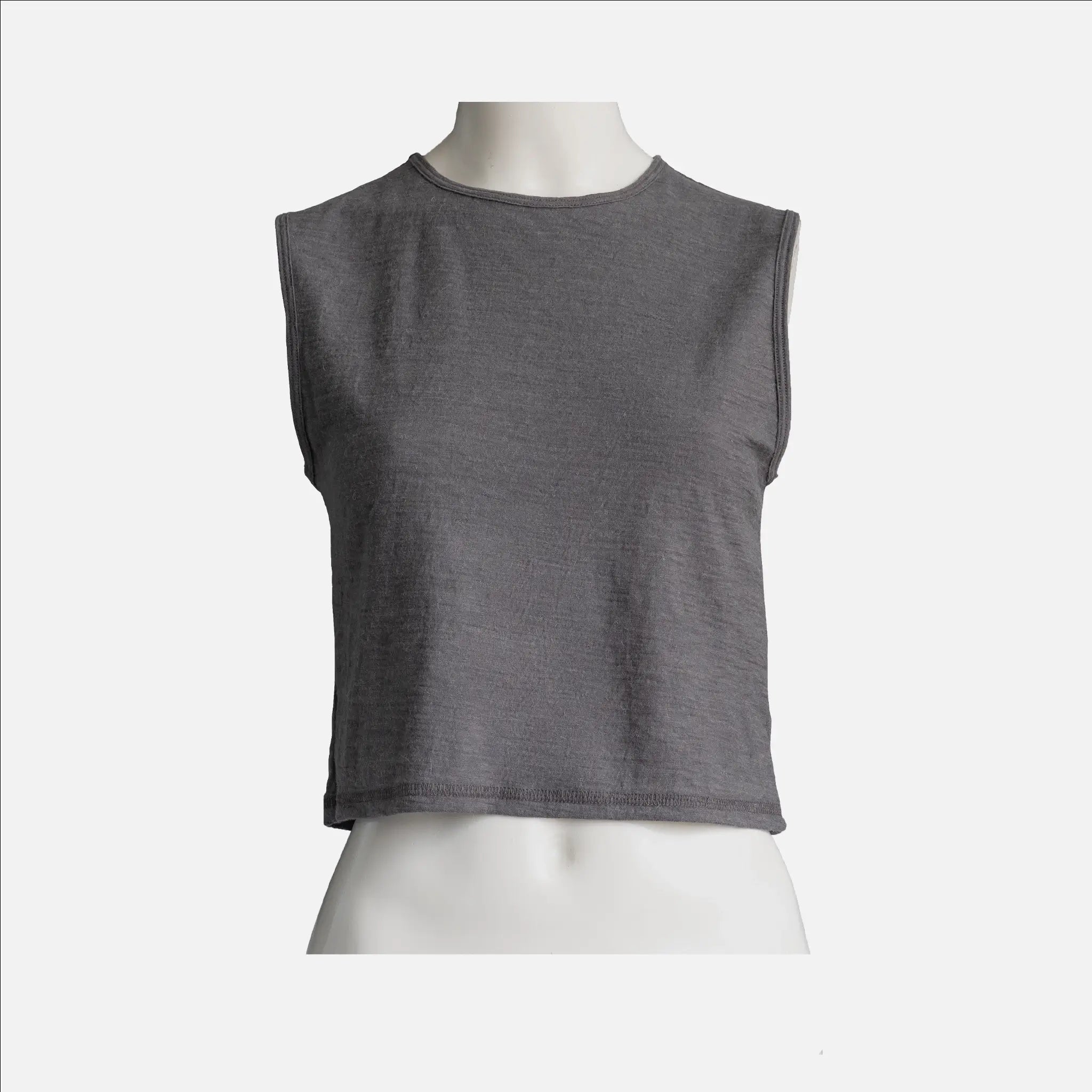 Women's Alpaca Wool Crop Tank Top - 160 Ultralight Soft & Breathable Summer Tops for Yoga, Beach & Casual Wear