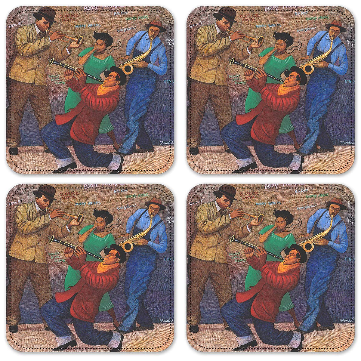 Premium Vinyl Drink Coasters Set of 4 - Non-Slip & Waterproof Bar Coasters for Coffee, Beer & Wine - Perfect for Home, Office & Restaurants