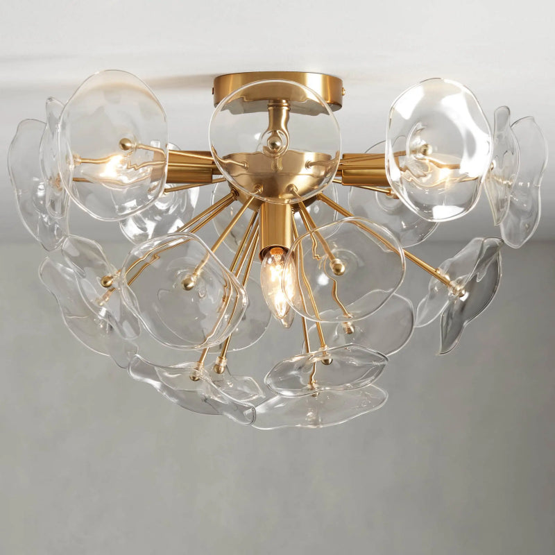 Lily Flushmount Ceiling Light - Modern Floral LED Fixture for Bedroom, Hallway & Living Room - Energy Efficient Home Decor Lighting