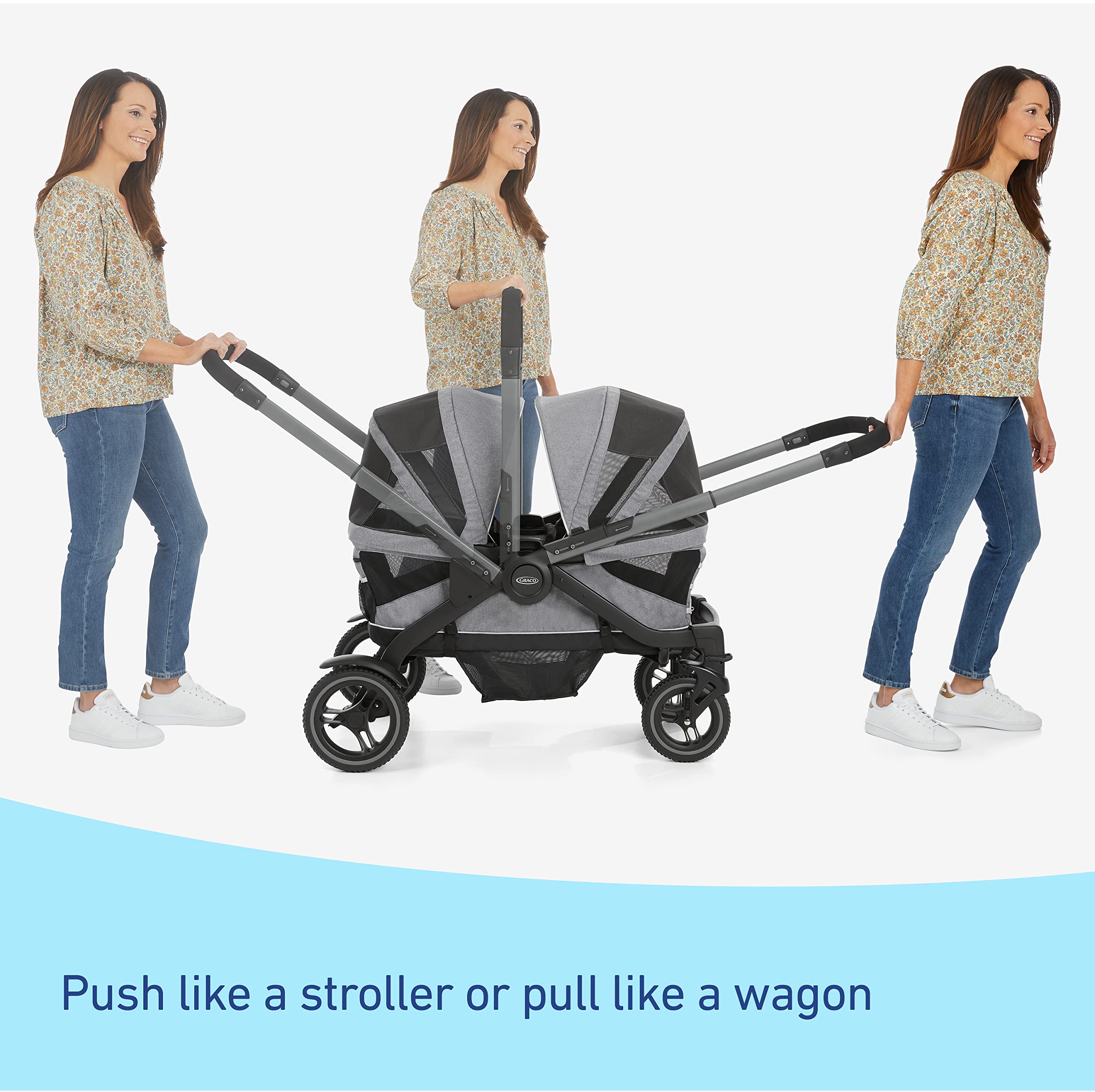 Graco Modes Adventure Stroller Wagon - Lightweight All-Terrain Pushchair with Canopy & Storage | Perfect for Outdoor Adventures, Beach Trips & Family Outings (Acadia Color)