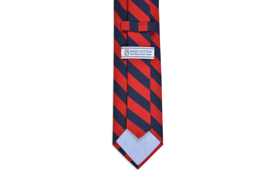 All American Stripe Necktie - Red and Navy Blue Classic Silk Tie for Men | Perfect for Business, Weddings & Formal Events