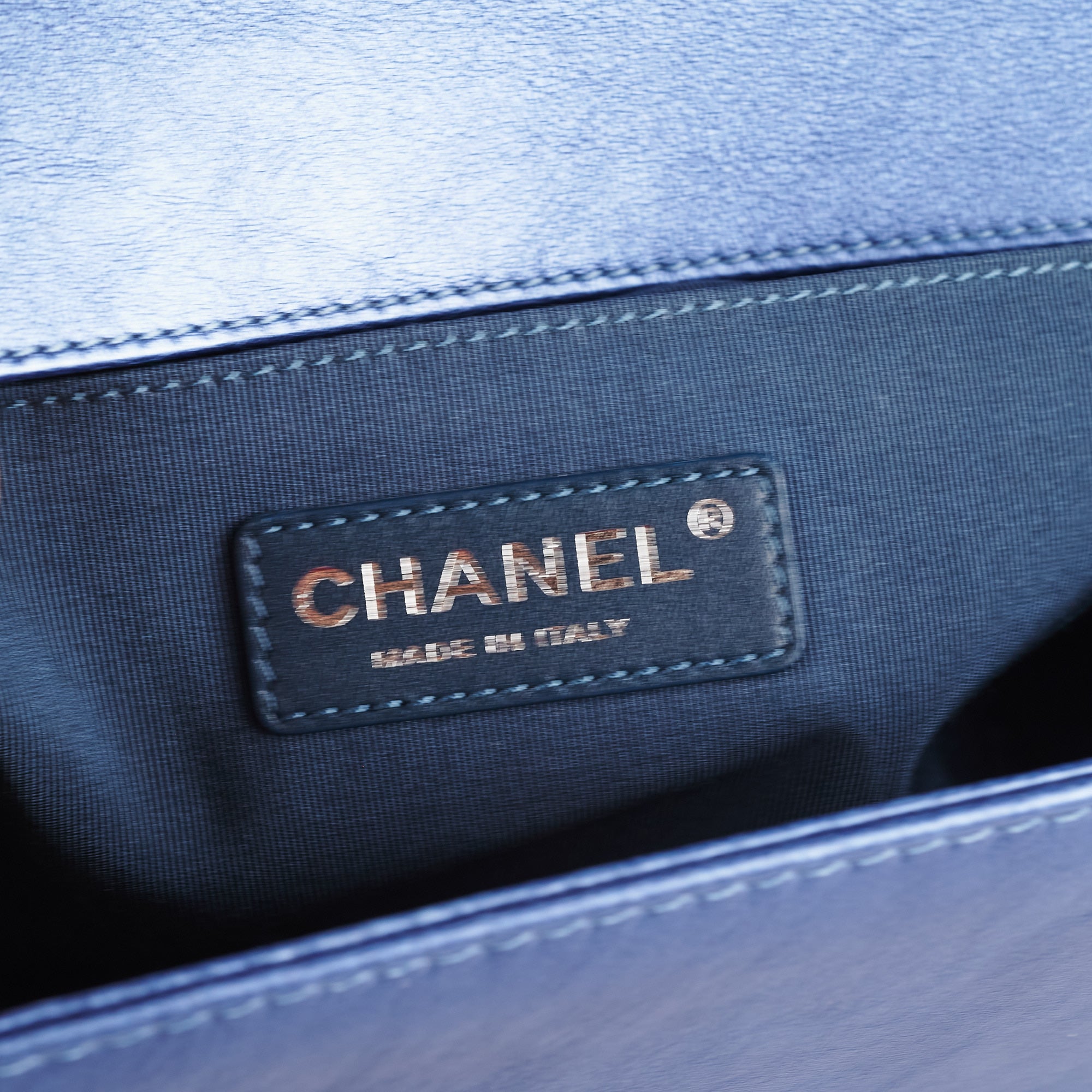 Chanel Old Medium Boy Bag in Metallic Blue - Luxury Leather Crossbody Bag for Women | Perfect for Parties, Date Nights & Special Occasions