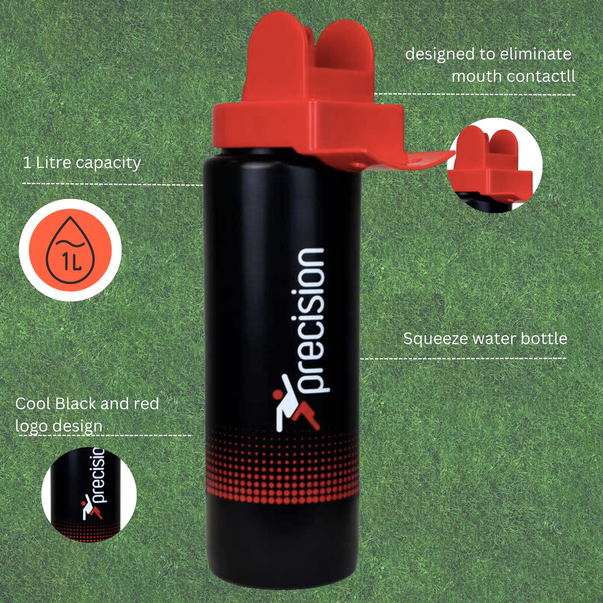 Precision Team Hygiene Water Bottle - BPA Free, Leak Proof, 32oz Sports Water Bottle for Gym, Hiking & Outdoor Activities