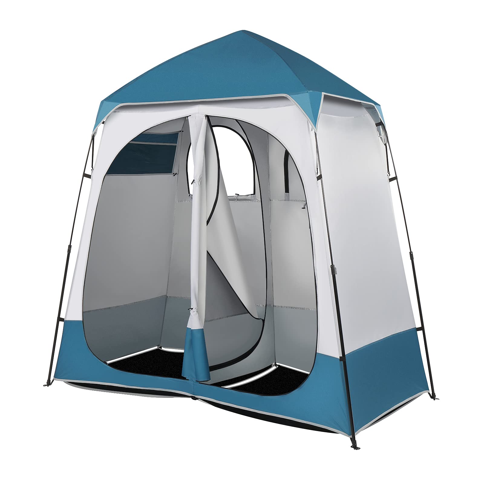 VINGLI 2 Room Pop Up Shower Tent - 7.5 FT Portable Privacy Changing Shelter with Carrying Bag for Camping, Beach, Outdoor Toilet & Indoor Use | Instant Setup, Durable & Water-Resistant | Perfect for Camping Trips, Beach Changing & Emergency Shelters