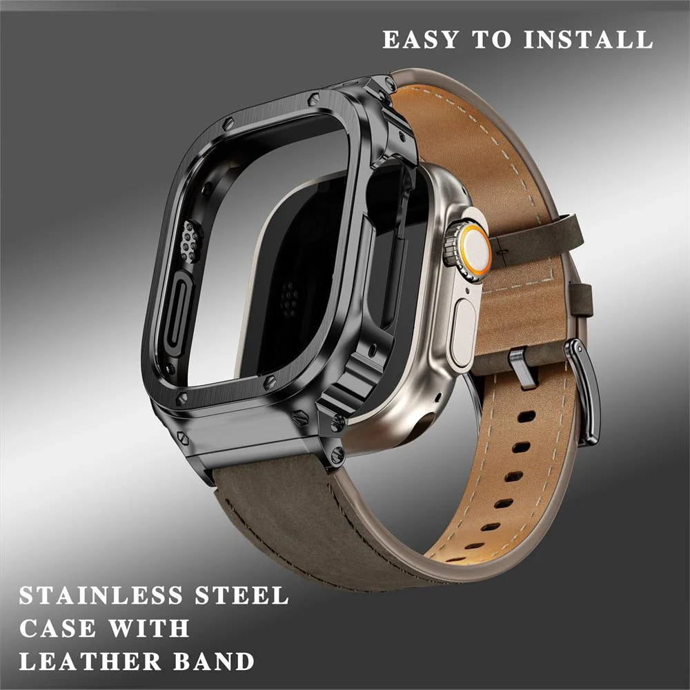 Premium Genuine Leather Watch Strap with Stainless Steel Buckle - Durable & Stylish for Men & Women - Perfect for Business, Casual & Outdoor Activities