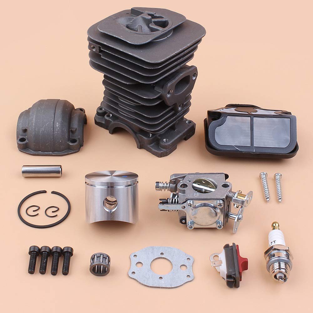 40mm Cylinder Piston Pan Screws Carburetor Carb Kit - Compatible with Husqvarna 142 141 137 136 Chainsaw - Engine Rebuild Set for Chainsaw Maintenance & Repair - Perfect for DIY Chainsaw Tune-Ups & Engine Overhauls