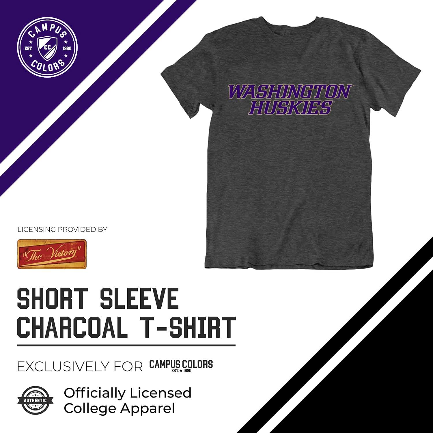 NCAA Adult Cotton Blend Tagless T-Shirt - Soft Ringspun Fabric, Charcoal Grey, Comfort Fit - Perfect for Game Day, School Spirit & Casual Wear