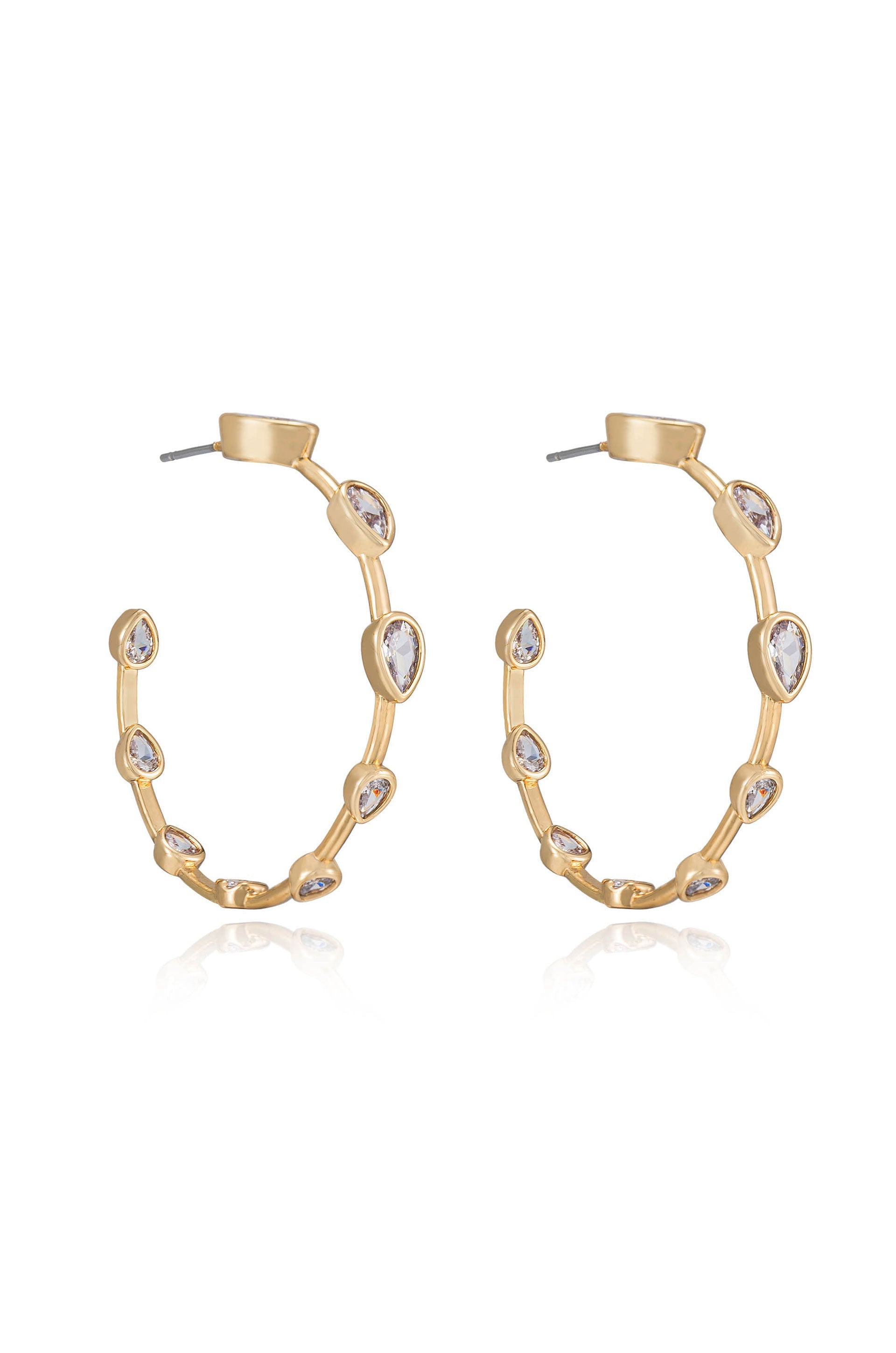 Beauty Bezel Crystal Hoop Earrings - Elegant Dangle Earrings for Women | Perfect for Parties, Weddings & Everyday Wear