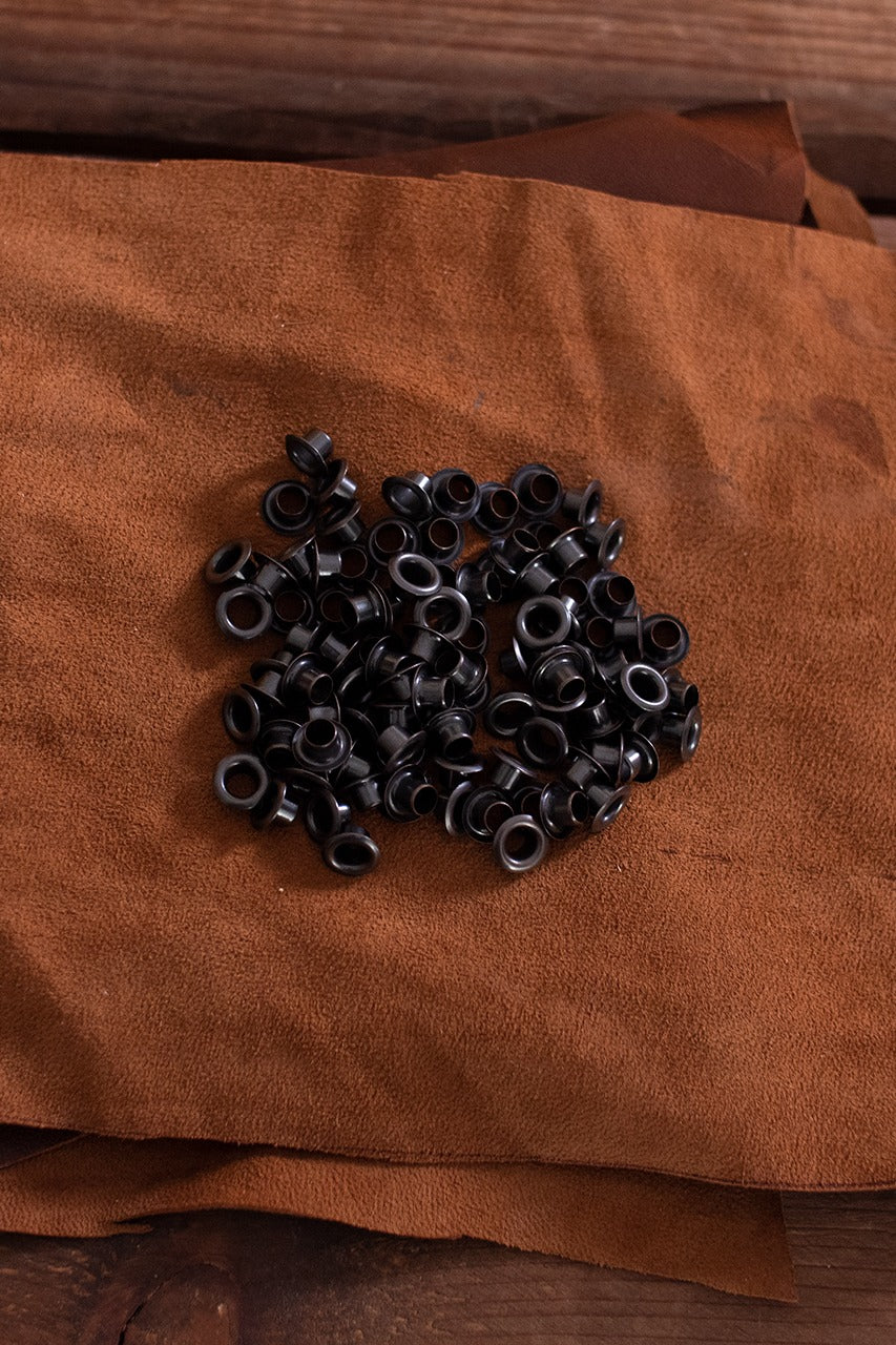5.5mm Eyelet Shaft - 4.6mm Length, 9.6mm Width - Iron/Anthracite Metal Grommet for Leather Craft, DIY Projects & Fabric Reinforcement