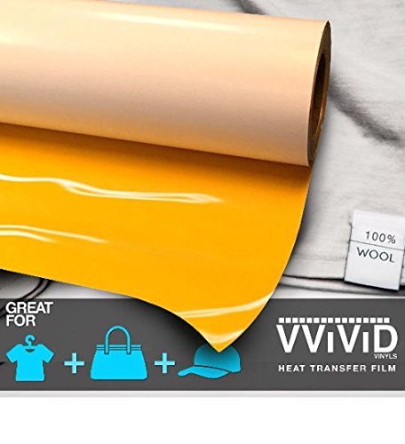 VViViD Yellow Heavy-Duty Iron-On Heat Transfer Vinyl Film Roll - 12