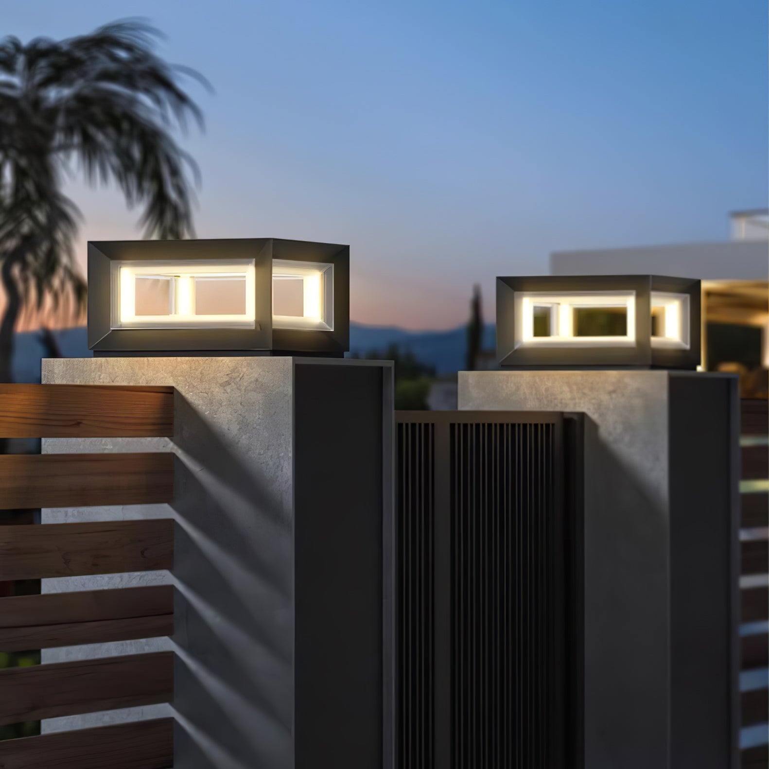 Solar Powered LED Light Cube Outdoor Post Light - Waterproof & Durable for Garden, Pathway, and Patio Lighting