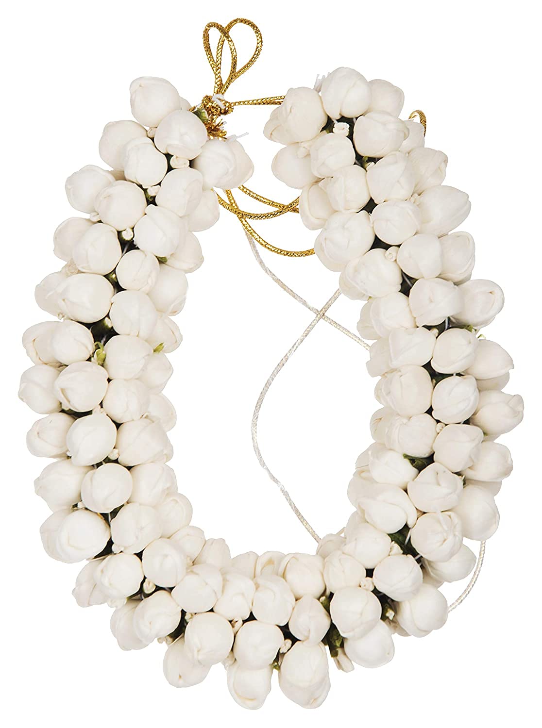 APOEM White Artificial Flower Hair Gajra - Bridal Bun Juda Hair Accessory for Weddings, Parties & Festivals (Pack of 1)