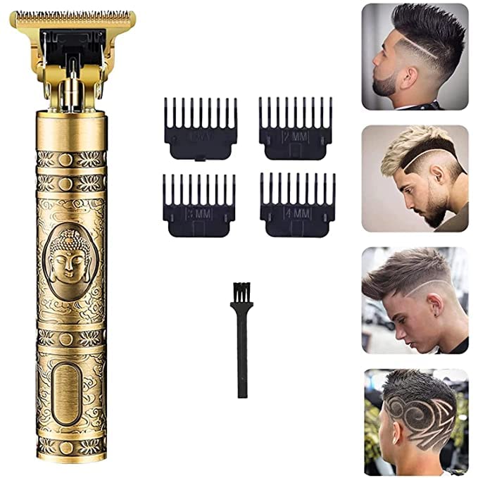 Professional Mvel Hair Trimmer for Men & Women - Adjustable Blade Clipper, Shaver & Close Cut Machine (Gold) | Perfect for Home Grooming, Barber Shops & Travel Use