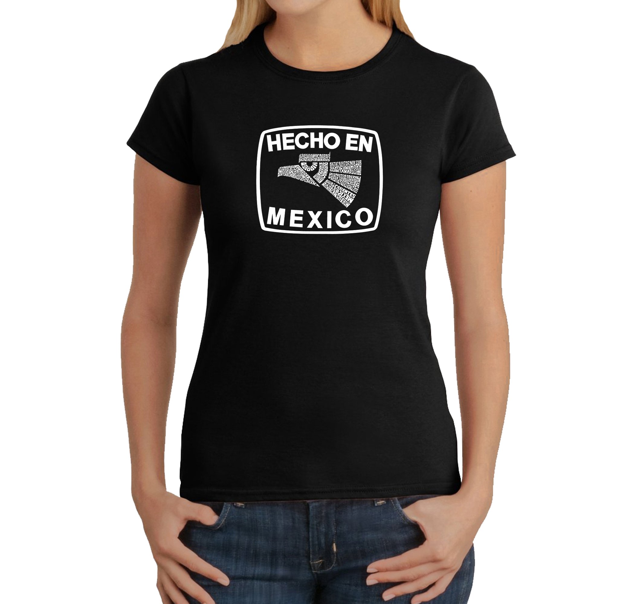 LA POP ART Women's Word Art Graphic T-Shirt - Made in Mexico - Casual Streetwear & Festival Outfit for Women
