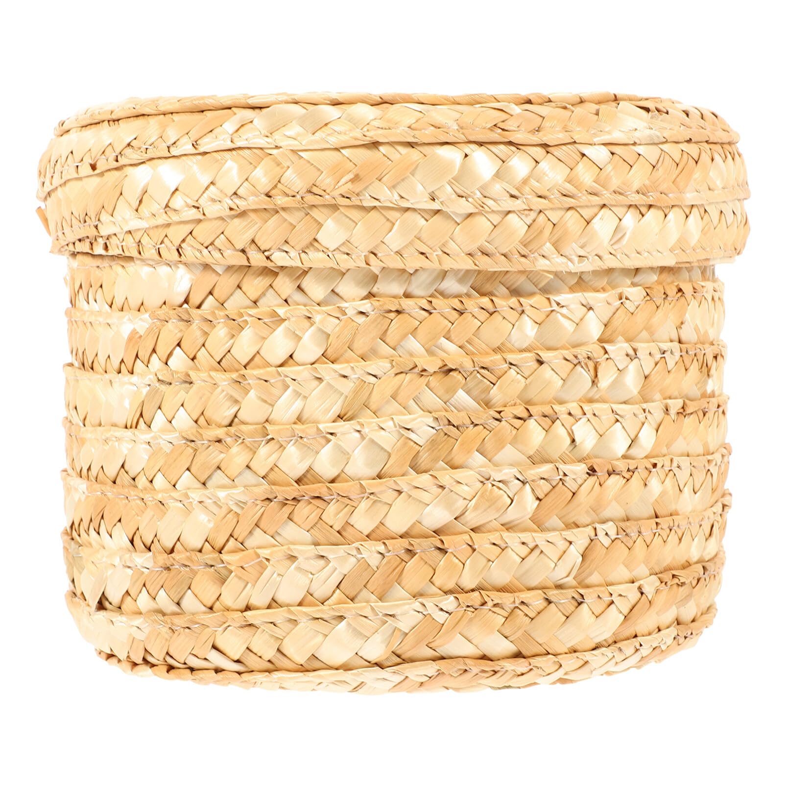 Round Woven Storage Basket with Lid - Handmade Decorative Bin for Snacks, Towels, Plants | Perfect for Home Organization, Nursery, Bathroom & Living Room Decor