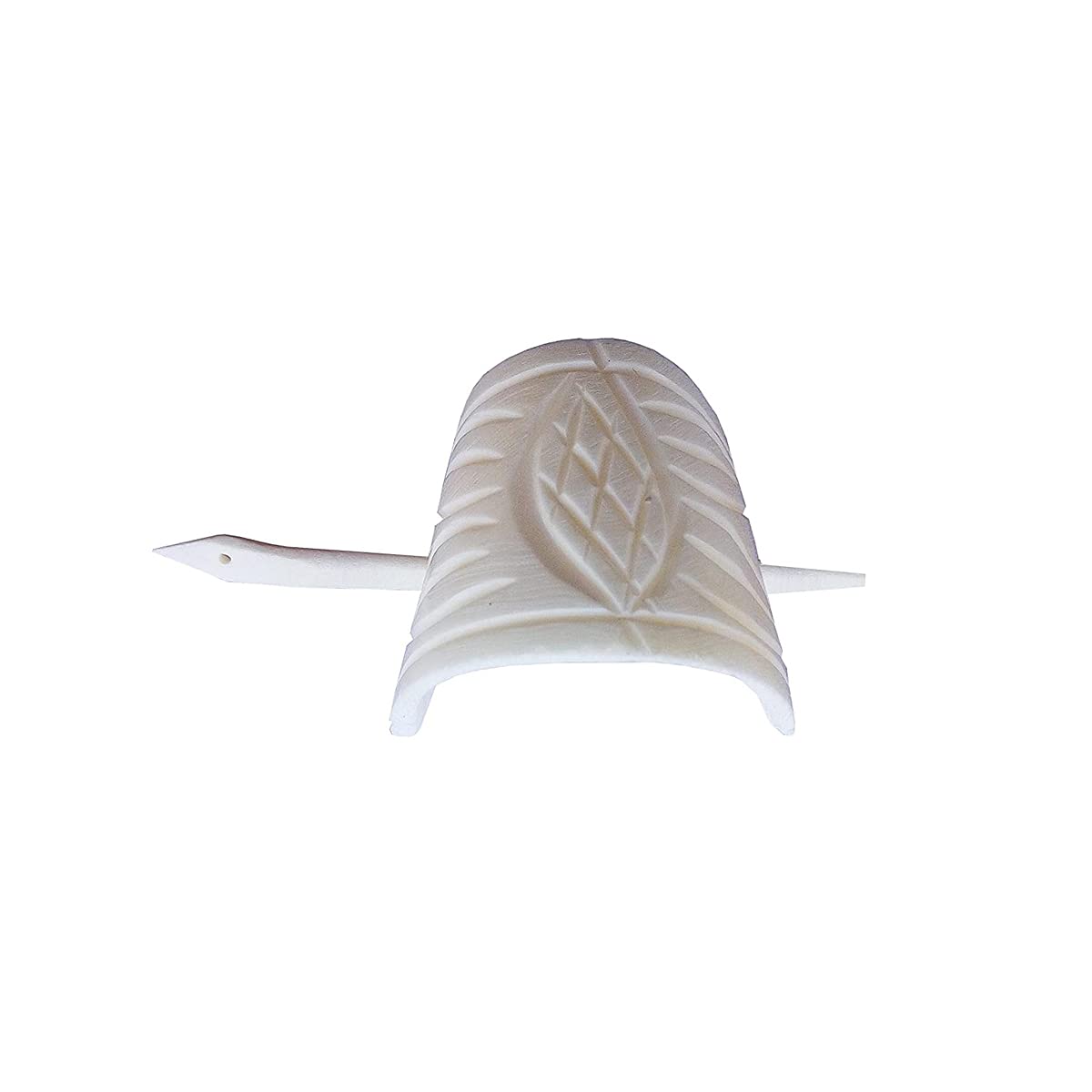 Handmade Marble Leaf Design Hair Barrette with Slide Stick for Women & Girls - Elegant Hair Clip, Hairpin & Juda Stick Accessory - Perfect for Weddings, Parties & Everyday Styling
