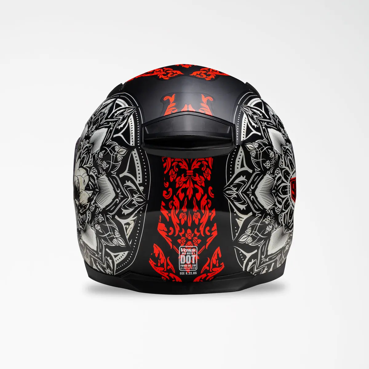 VOSS 988 Moto 1 Mandala Full Face Motorcycle Helmet - DOT Approved for Men & Women - Stylish Street Bike & Cruiser Riding Gear for Safety & Comfort