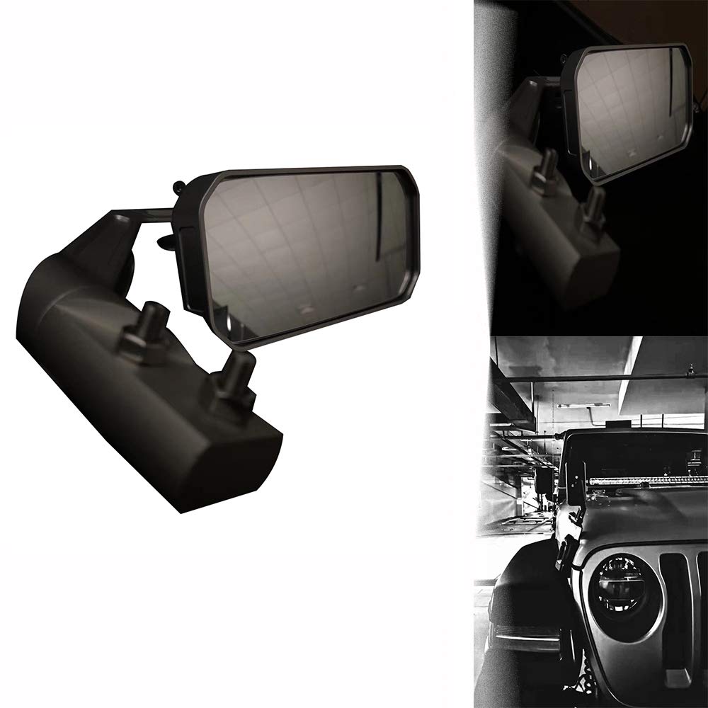 Universal Black Wide Angle Side Mirror for Jeep Wrangler JK & JL (2007-2018+) - Enhanced Rear View & Blind Spot Coverage for Off-Road Adventures & Daily Commuting